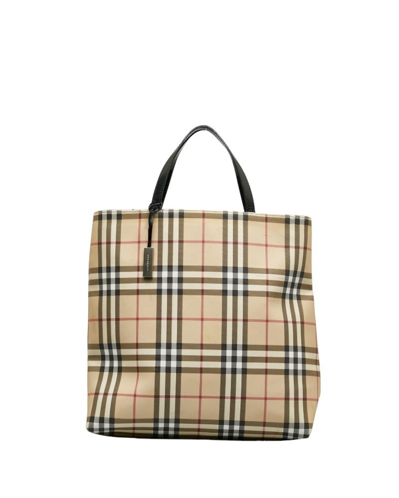 image of Burberry Canvas Charm Bag With Italian Origins And Modern Look in Beige, Women's
