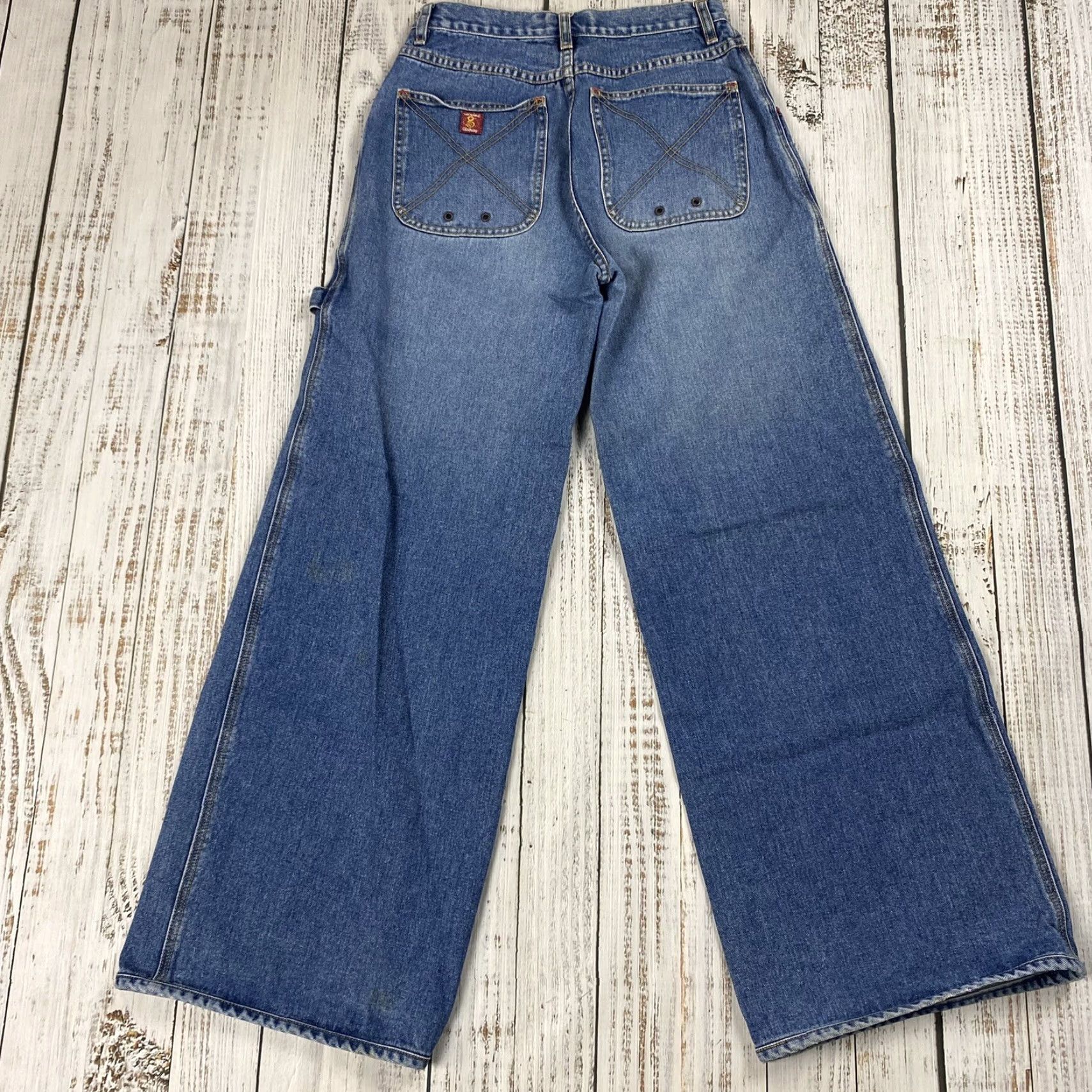 JNCO VINTAGE Gasoline Women Jeans Baggy Wide Leg 90s Denim Spring Summer Fall Winter Rave Cargo Pockets Size 28" / US 6 / IT 42 - 6 Thumbnail