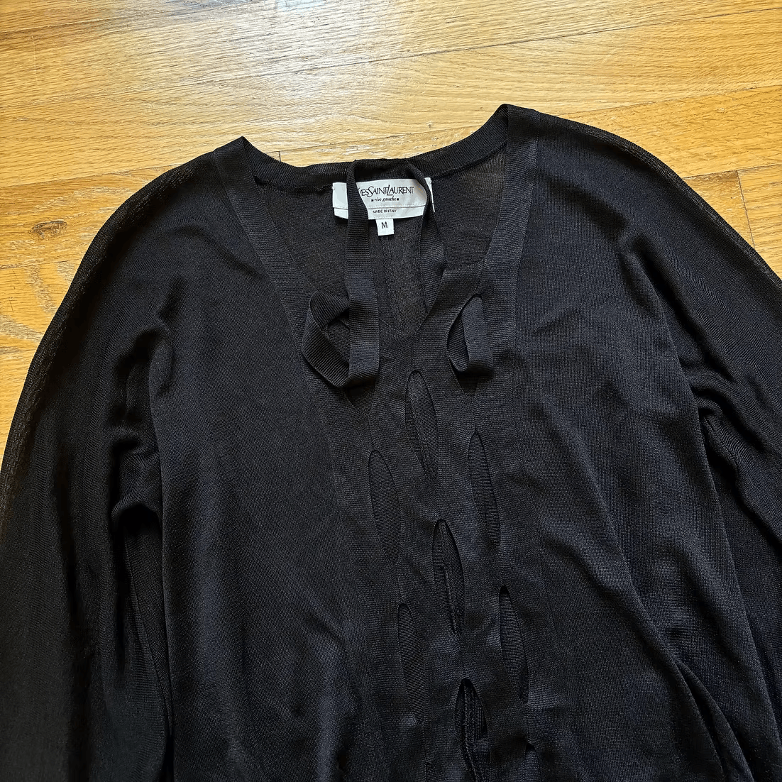 Tom Ford × Yves Saint Laurent c. 2002 Cutout Balloon Sleeve Top Size M / US 6-8 / IT 42-44 - 2 Thumbnail