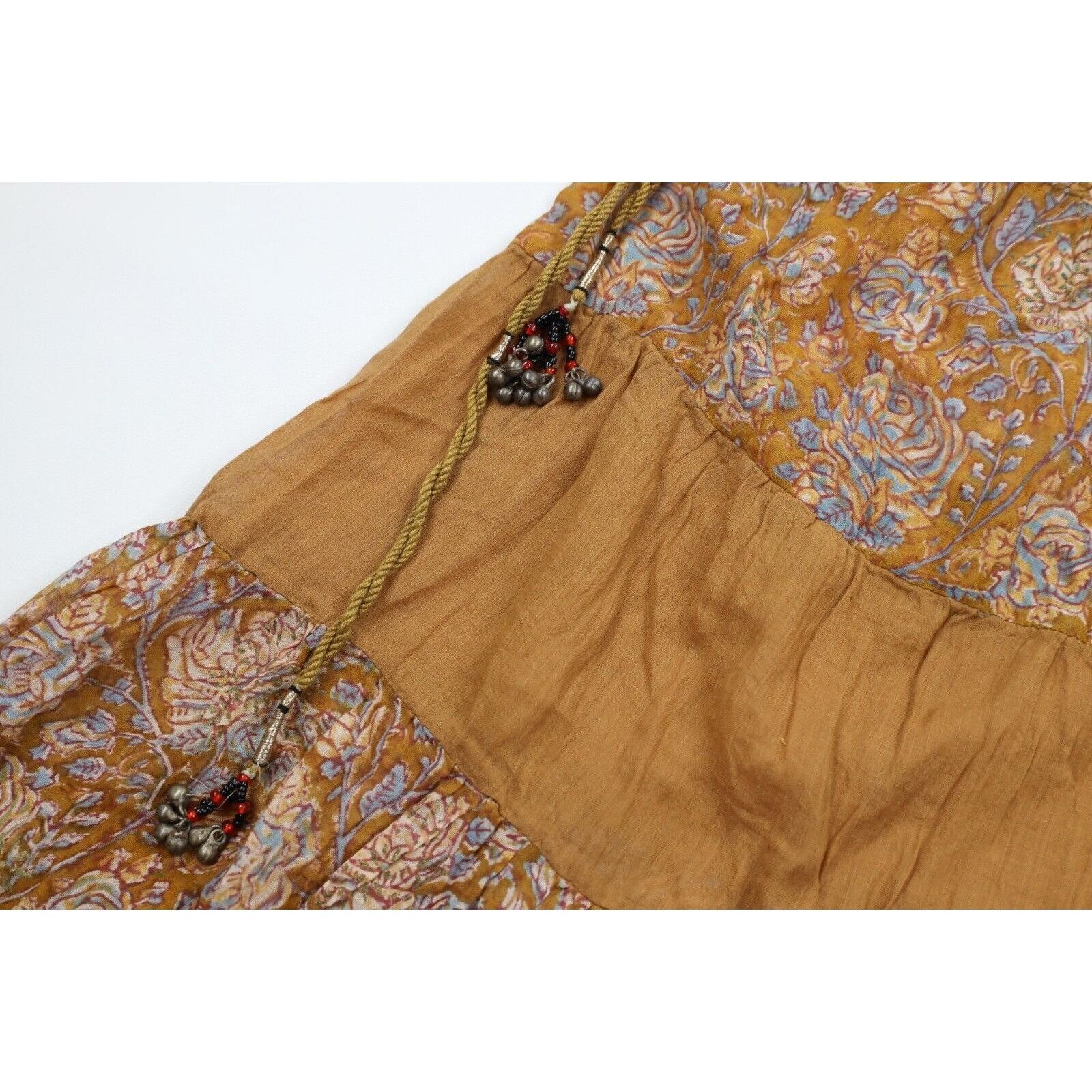 Vintage Vintage 60s 70s Indian Gauze Gauzy Cotton Roped Skirt Size 26" / US 2 / IT 38 - 5 Thumbnail