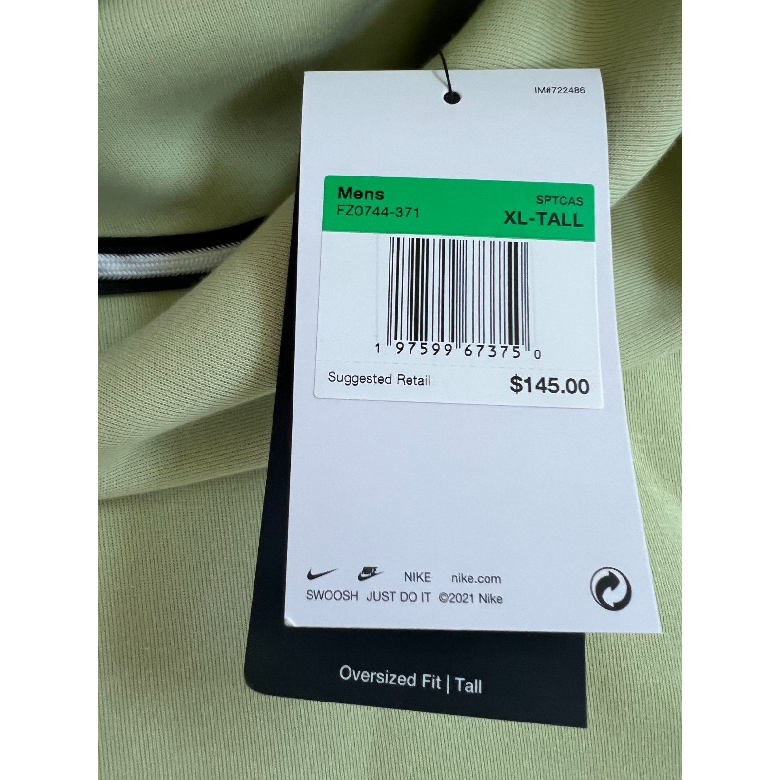 Nike Nike Tech Fleece Hoodie FZ0744-371 Olive Aura Men's XL-TALL Size US XL / EU 56 / 4 - 16 Thumbnail