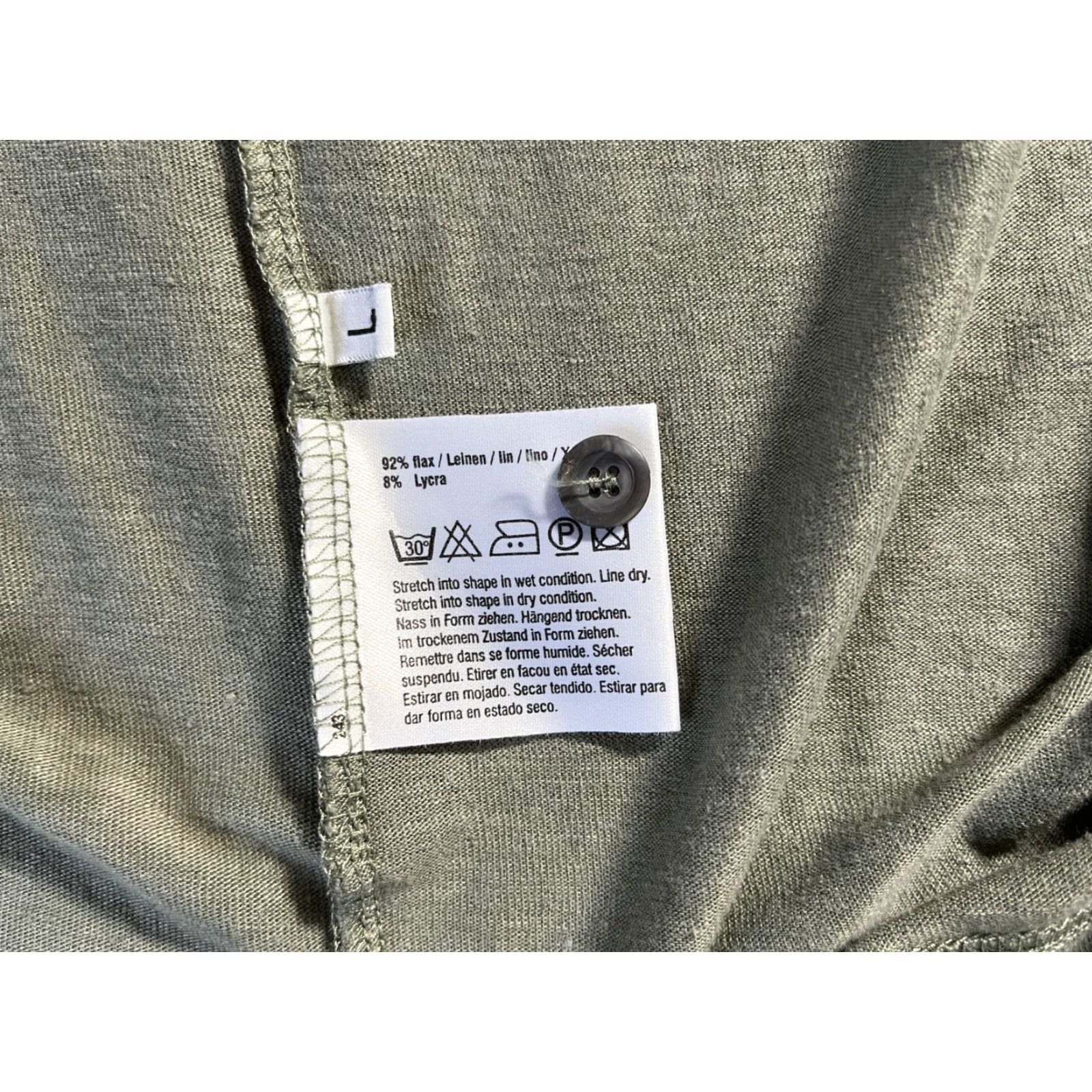 Hugo Boss HUGO BOSS Shirt Button-Up Short Sleeve Linen Sage Green XL L Men’s Regular Size Size US L / EU 52-54 / 3 - 7 Thumbnail