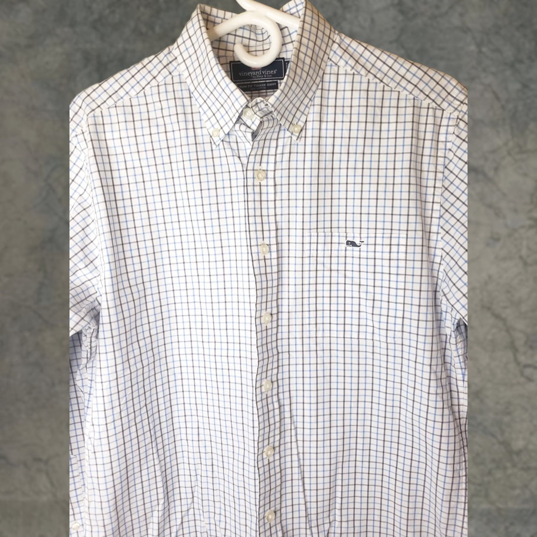Vineyard Vines Vineyard Vines Tucker Shirt Mens M Slim Fit Plaid Cotton Long Sleeve Button-Up Blue Gray Embroidered Whale Preppy Casual 90s? Size US M / EU 48-50 / 2 - 1 Thumbnail