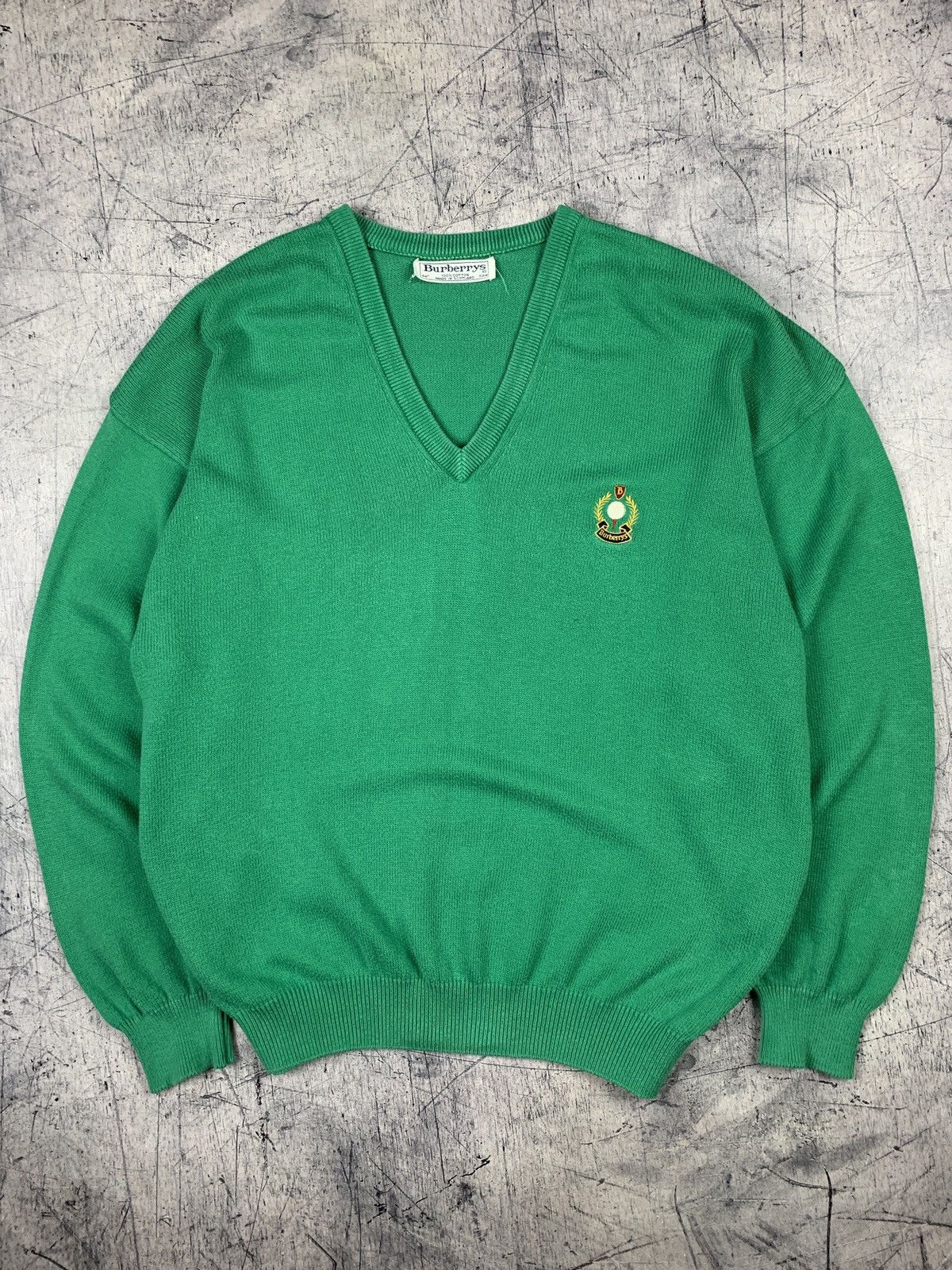 Burberry Vintage Burberrys V-Neck Knitted Sweater 90s Size US XL / EU 56 / 4 - 2 Thumbnail