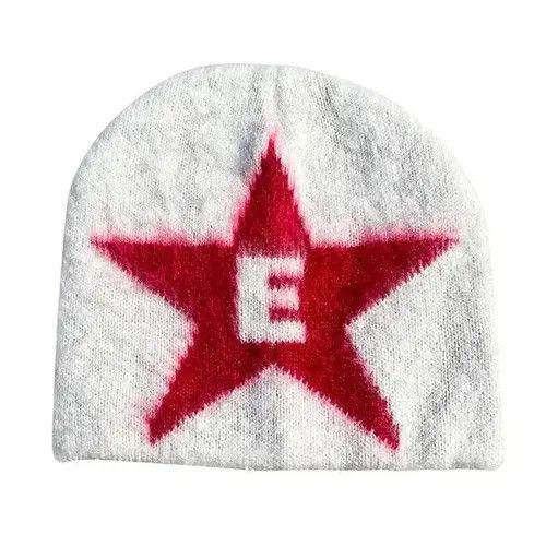 Japanese Brand Y2K Hat Star Jacquard Knitted Hat Size ONE SIZE - 1 Thumbnail