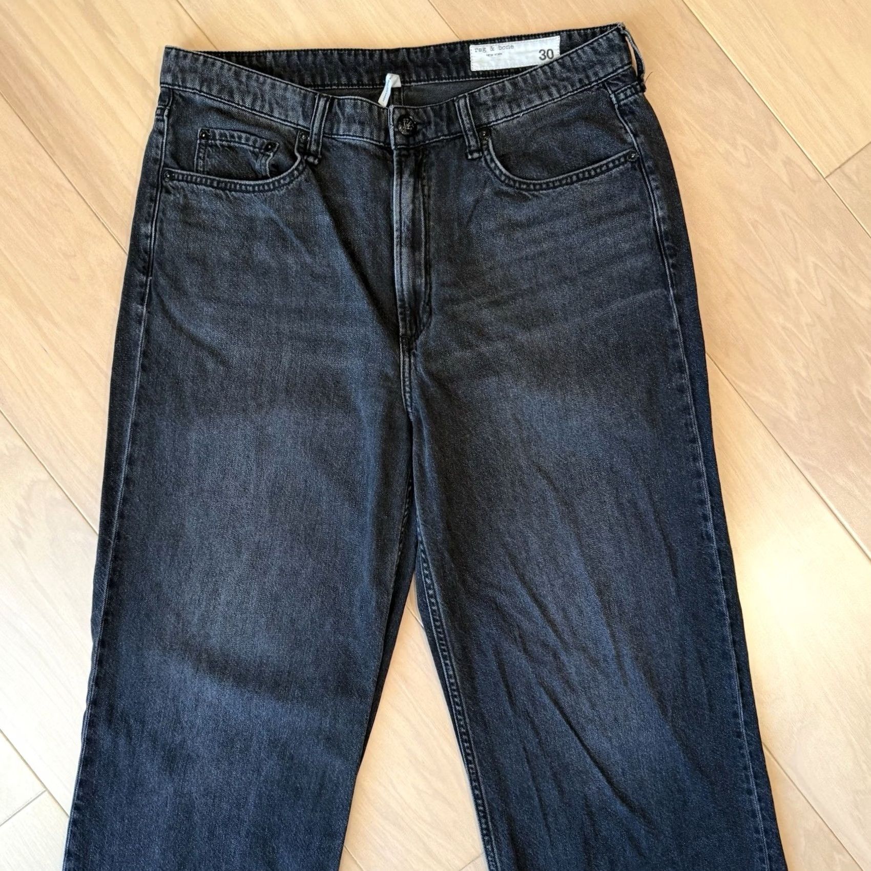 Rag & Bone Rag & Bone Logan Wide Leg Jeans Women's 32 Black Mid Rise NYC Gl am? Wait. Size 24" / US 00 / IT 34 - 3 Thumbnail