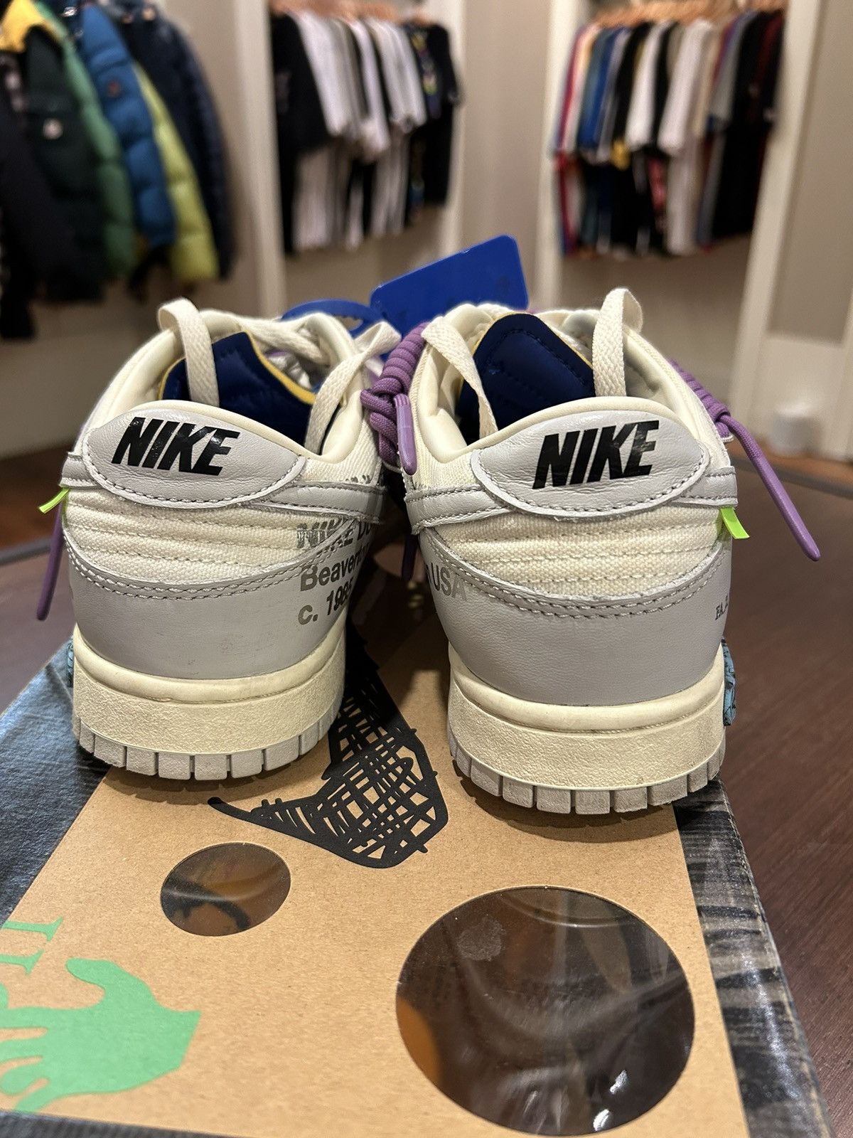 Nike × Off-White Nike Dunk Low Off-White Lot 48 Size US 8.5 / EU 41-42 - 4 Thumbnail