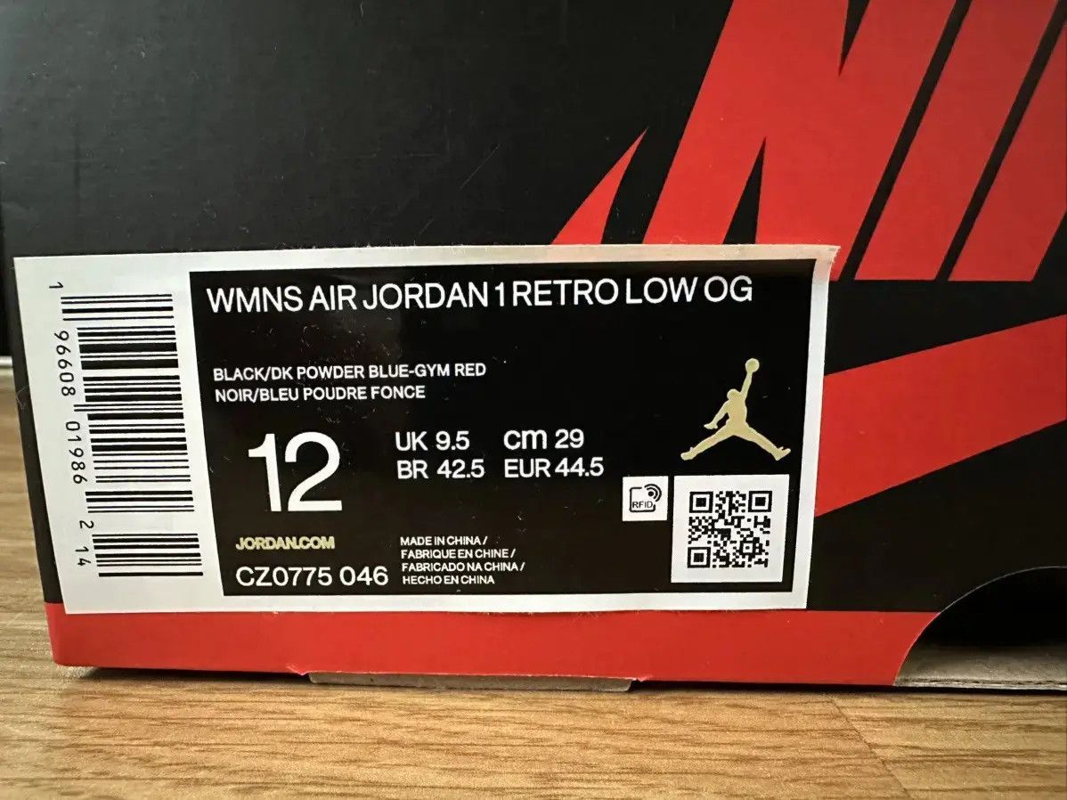 Jordan Brand 1 Low OG 'UNC to Chi' (W's 12) Size US 10.5 / EU 43-44 - 7 Thumbnail