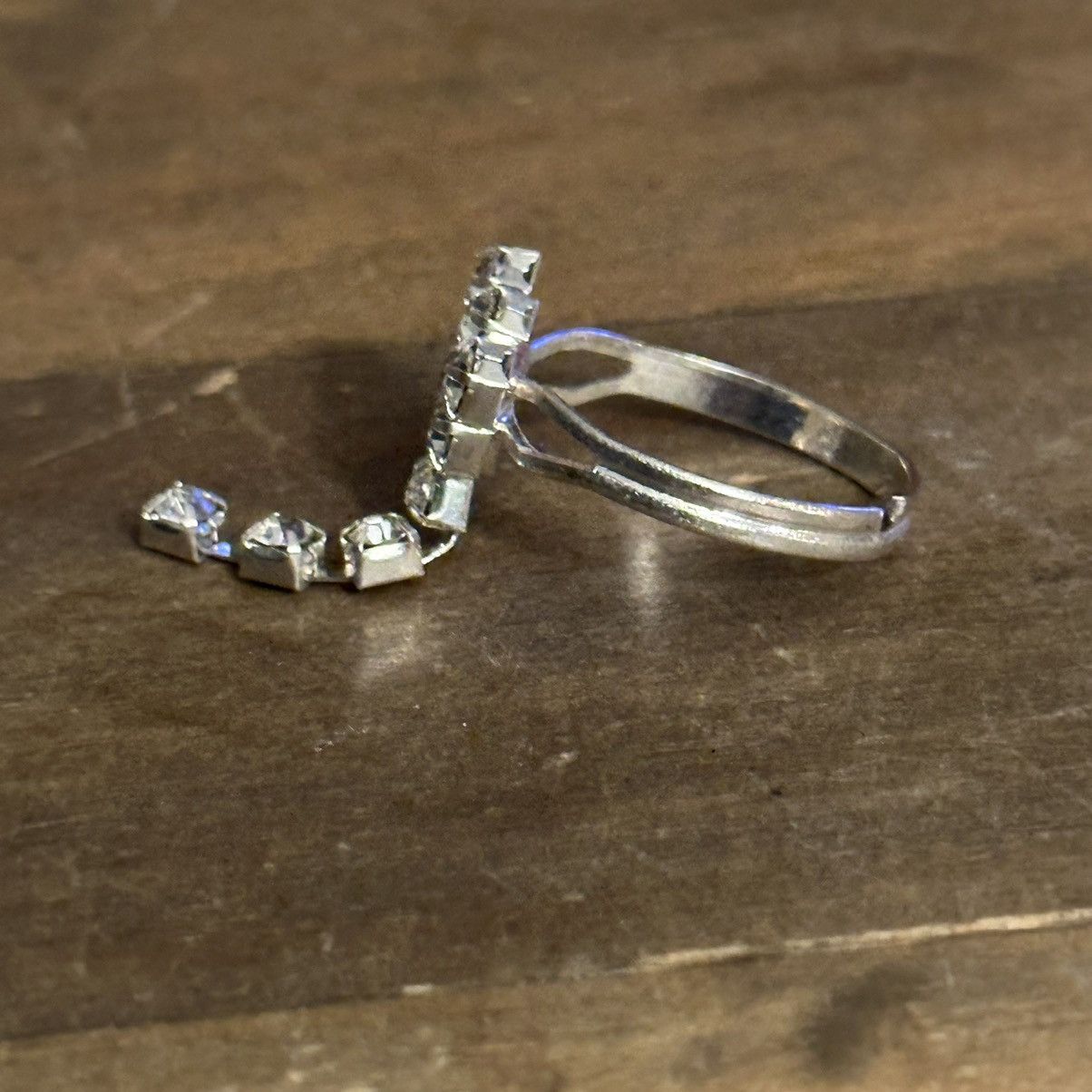 Vintage vintage rhinestone kite ring Size ONE SIZE - 7 Thumbnail
