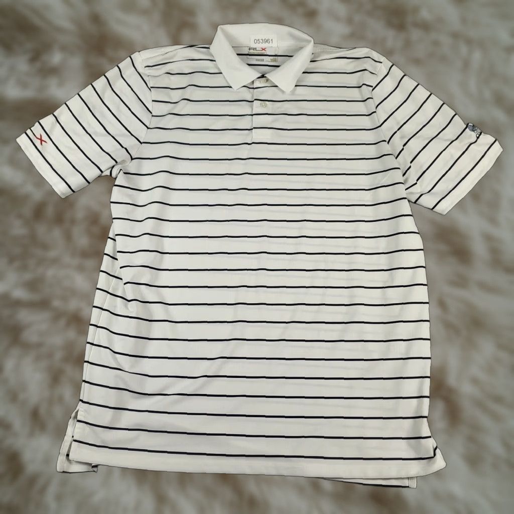 Ralph Lauren RLX Ralph Lauren Polo Shirt Mens Large White Striped Golf Short Sleeve Polo Shirt Mens Large White Striped Golf Short Sleeve Size US L / EU 52-54 / 3 - 1 Thumbnail