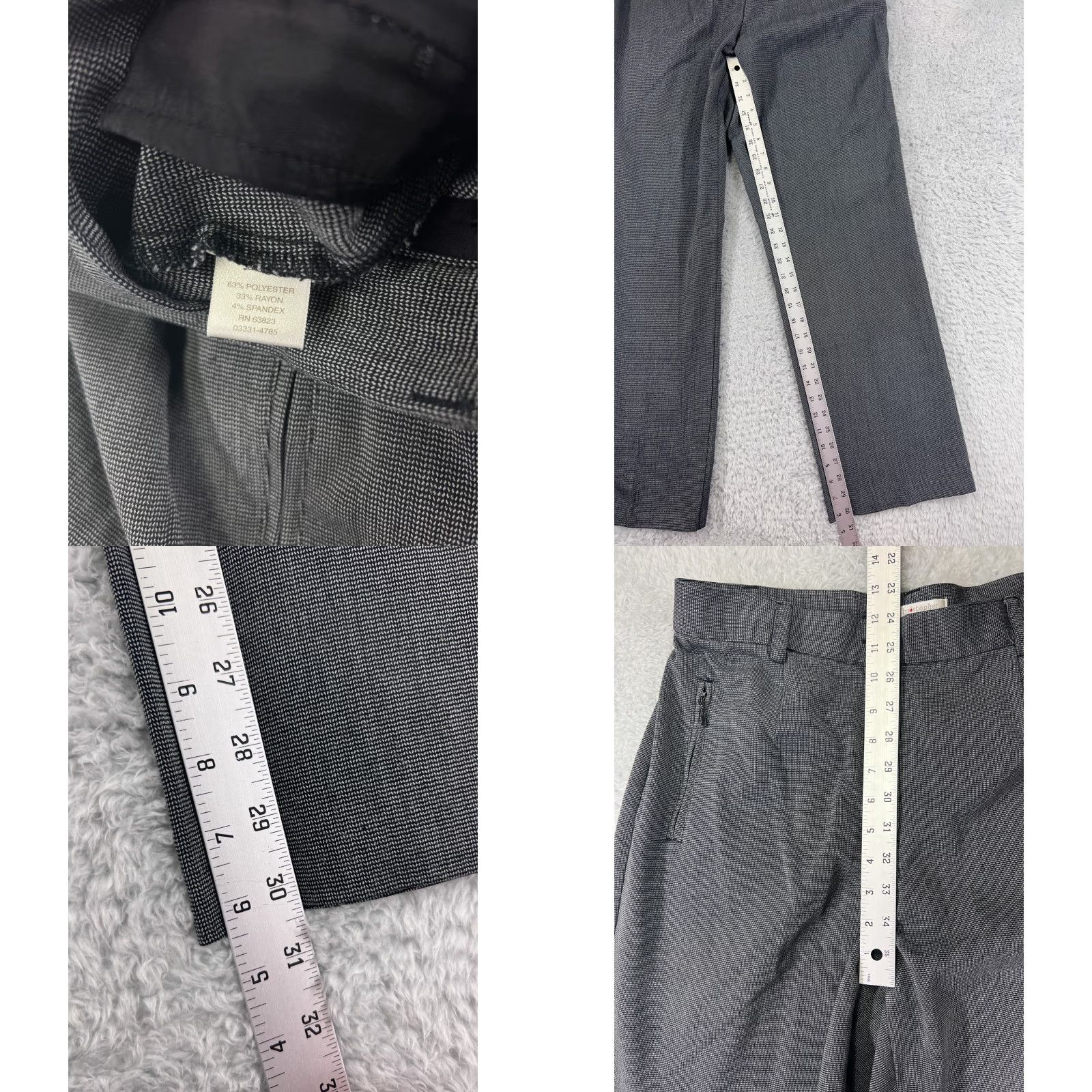 Vintage Christopher & Banks Women's Pants Size 10 Gray Cotton Blend Straight Leg Chino Stretch Casual Size 32" / US 10 / IT 46 - 8 Thumbnail
