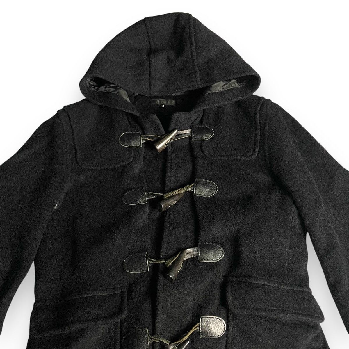 Jun Takahashi 🇯🇵 JUN MEN PUNK GOTHIC WOOL + LEATHER DUFFLE JACKET Size US M / EU 48-50 / 2 - 3 Thumbnail