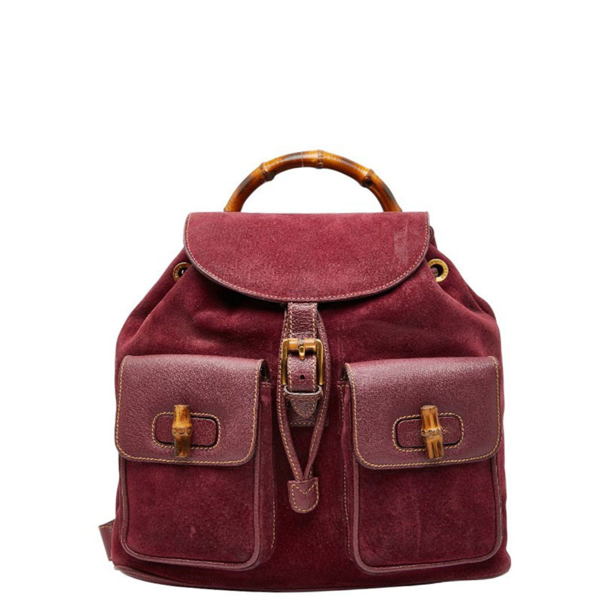 Gucci Gucci Bamboo Backpack 003 2058 0016 Purple Suede Women's GUCCI Size ONE SIZE - 1 Thumbnail