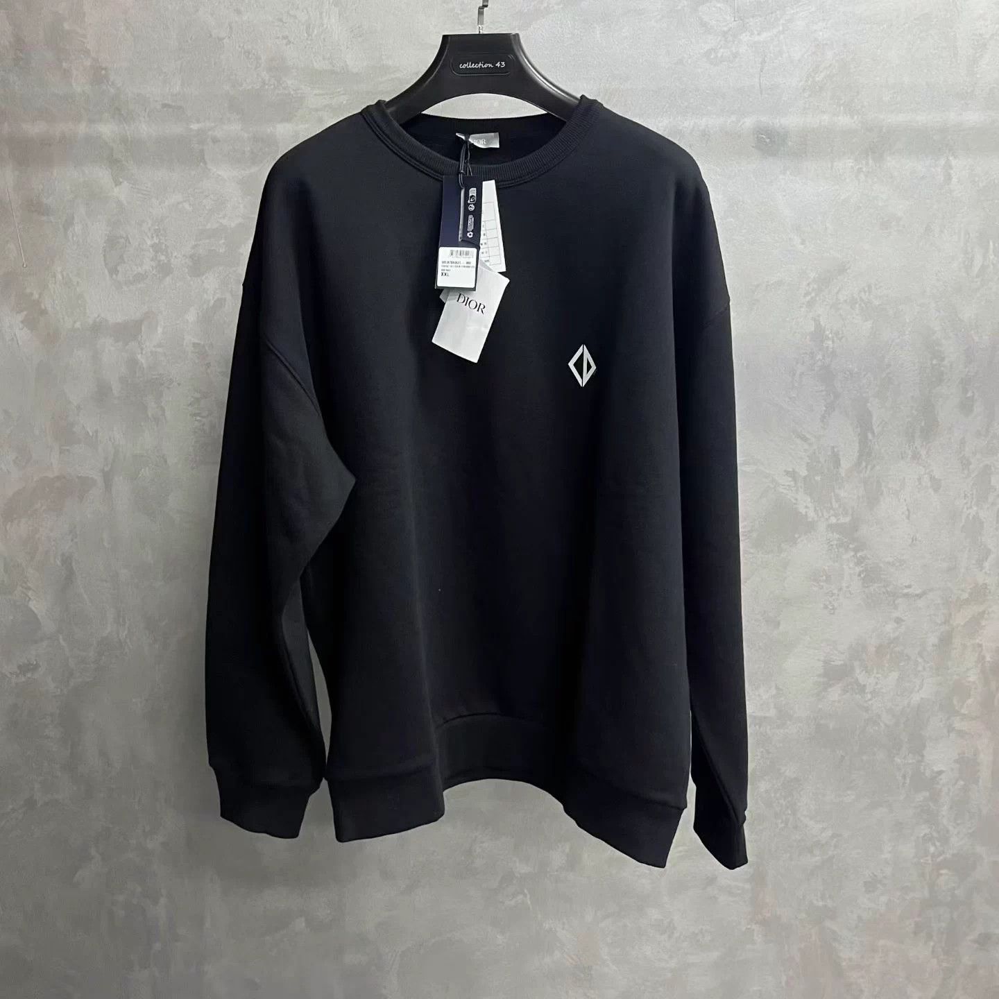 Dior Dior Black Logo Crewneck LS Cotton Sweatshirt Size US XXL / EU 58 / 5 - 1 Thumbnail
