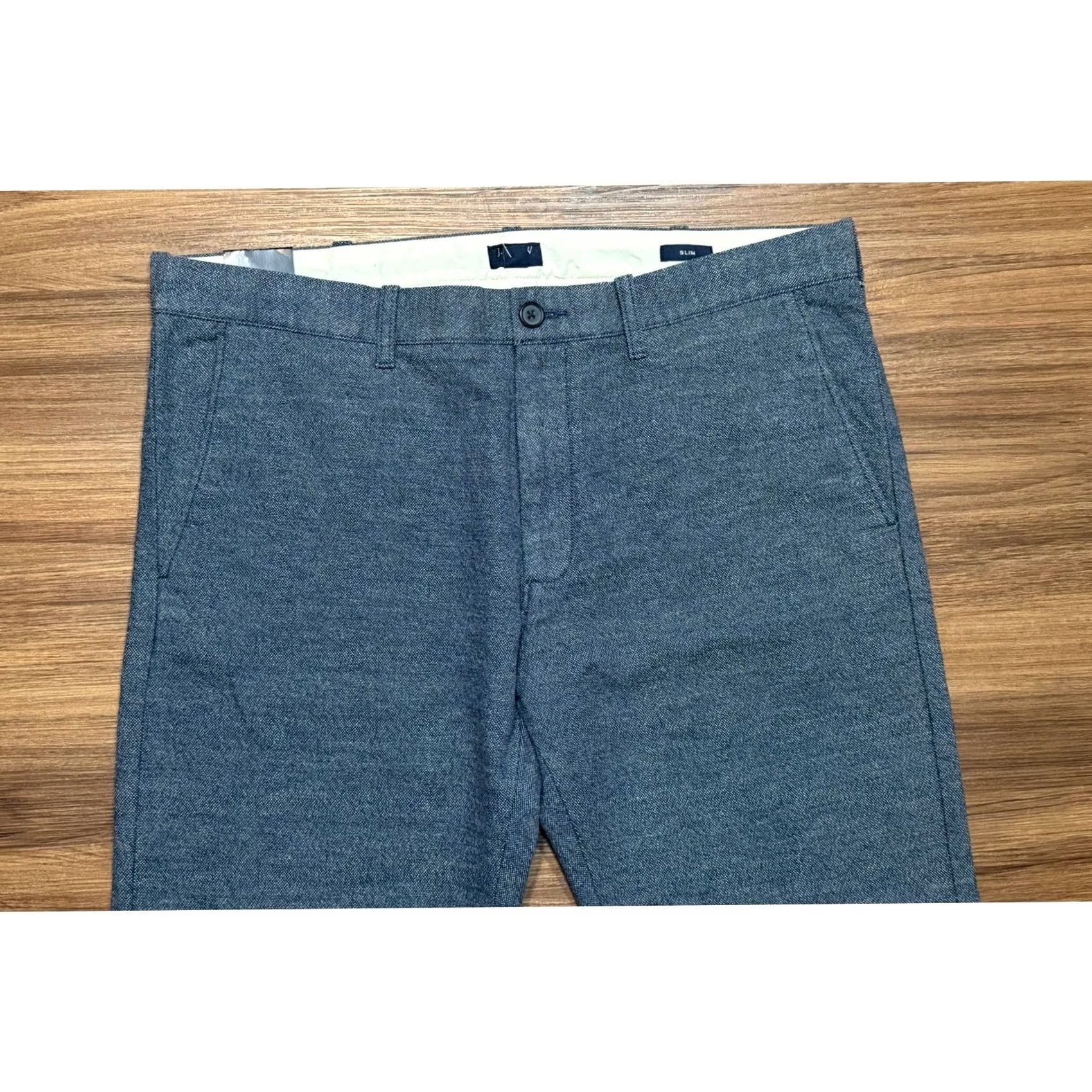 J.Crew J.Crew Flex Slim Fit Chinos Blue Textured Cotton Stretch Pants Mens Sz 35x29 Size US 35 - 2 Thumbnail