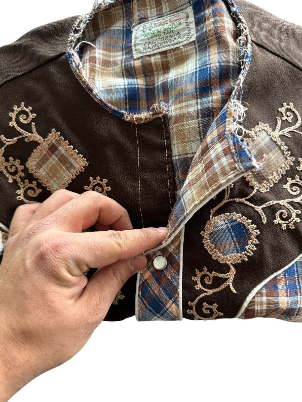 Other × Vintage Vintage H Bar C Permanent Press Ranch Wear Button Up (FLAWS) Size US XL / EU 56 / 4 - 8 Thumbnail
