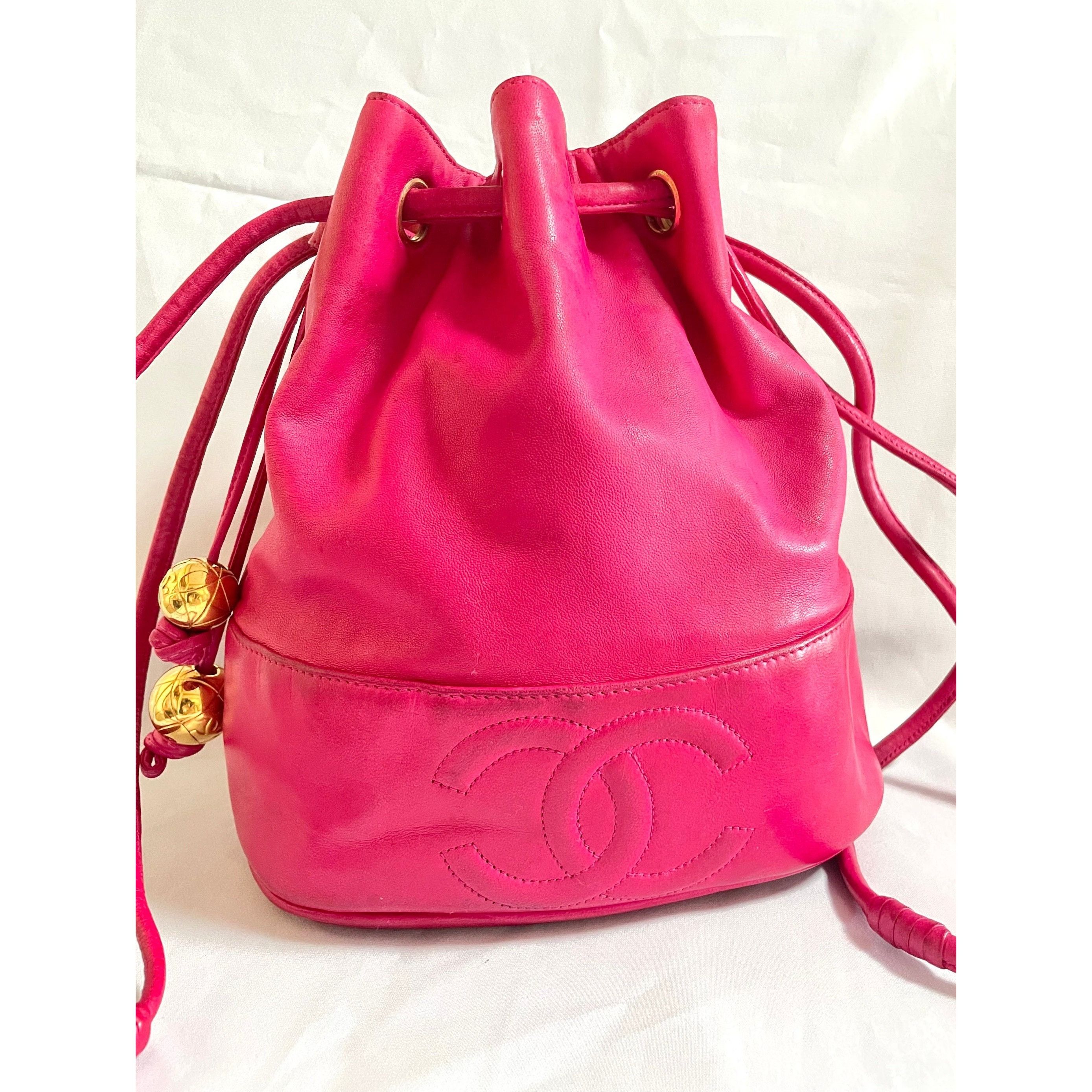 Chanel Vintage CHANEL fusia pink lambskin hobo bucket shoulder bag Size ONE SIZE - 7 Thumbnail