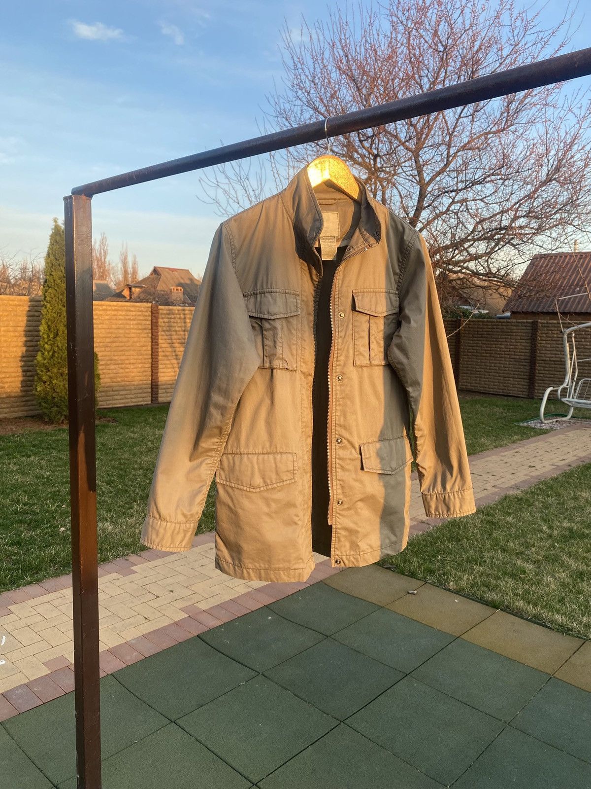 Stussy × Vintage Vintage 90s Stussy Khaki Field Jacket Military Workwear Size US M / EU 48-50 / 2 - 2 Thumbnail