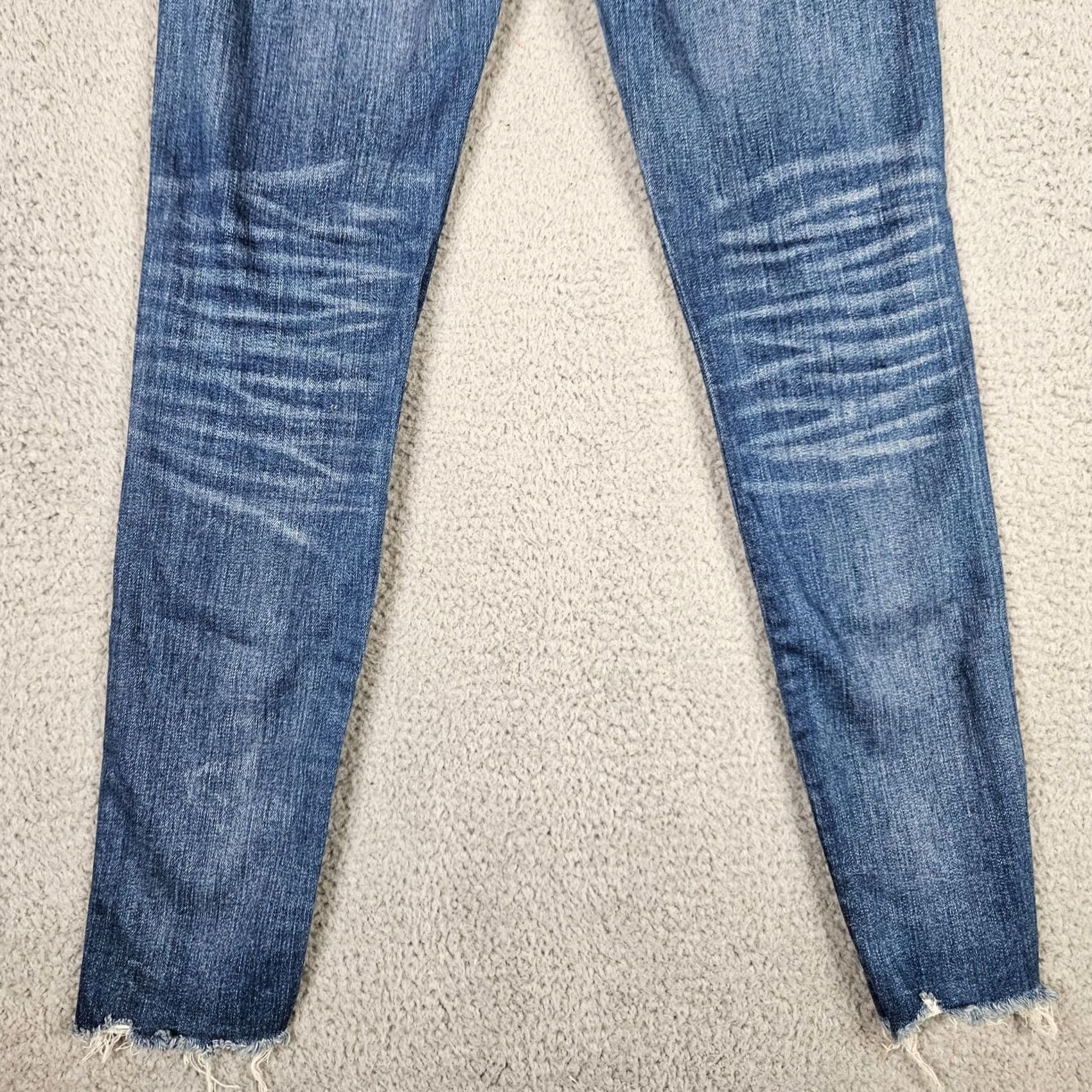Madewell Madewell Jeans Womens 25 Blue Women High Riser Skinny distressed Raw Hem Size Size 42" / US 20 - 6 Thumbnail