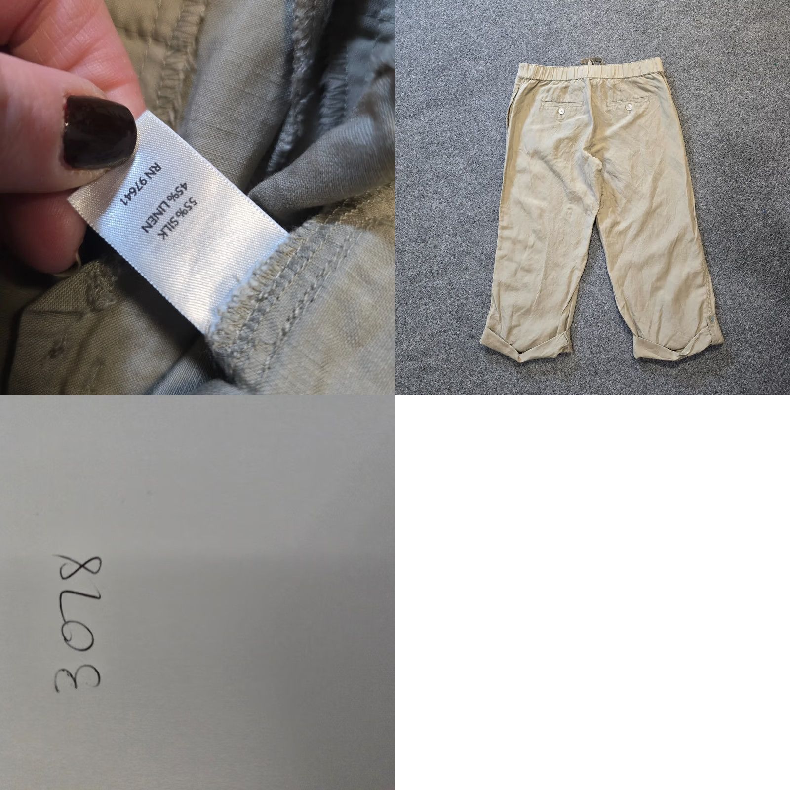 J. Jill J. Jill Pants Womens Size 8P Petite Beige Silk Linen Blend Cropped Pull On Casual Beige Silk Linen Blend Cropped Pants Casual Womens 8P Petite Size 30" / US 8 / IT 44 - 8 Thumbnail