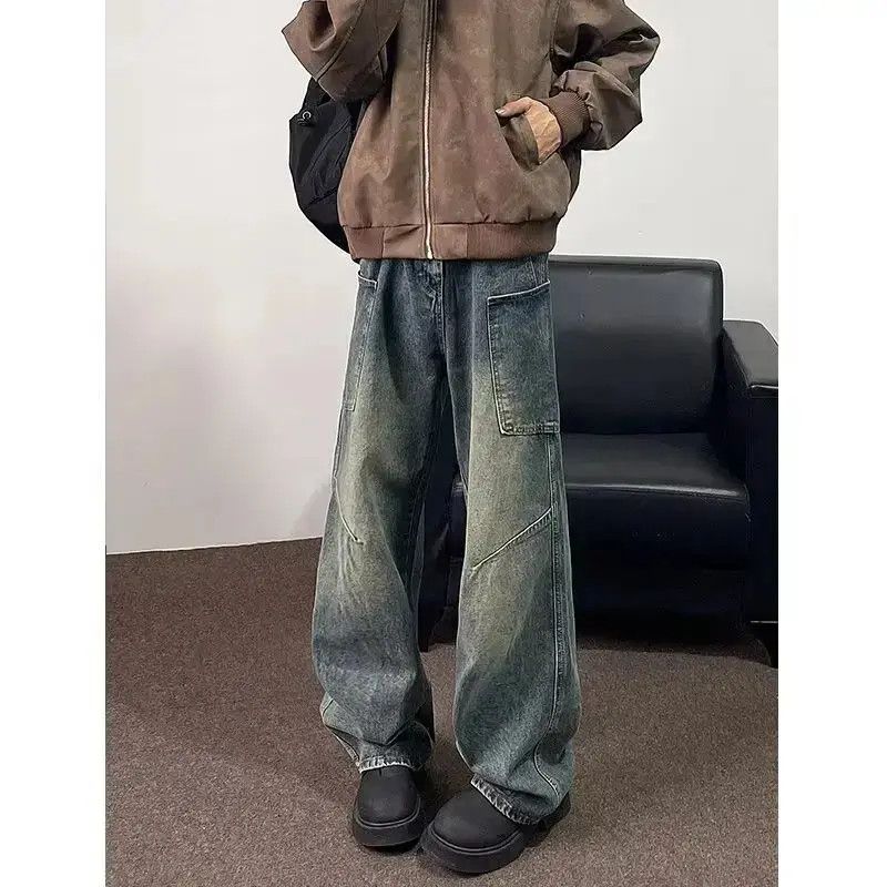 Japanese Brand Retro loose straight leg casual pocket jeans Size US 32 / EU 48 - 3 Thumbnail