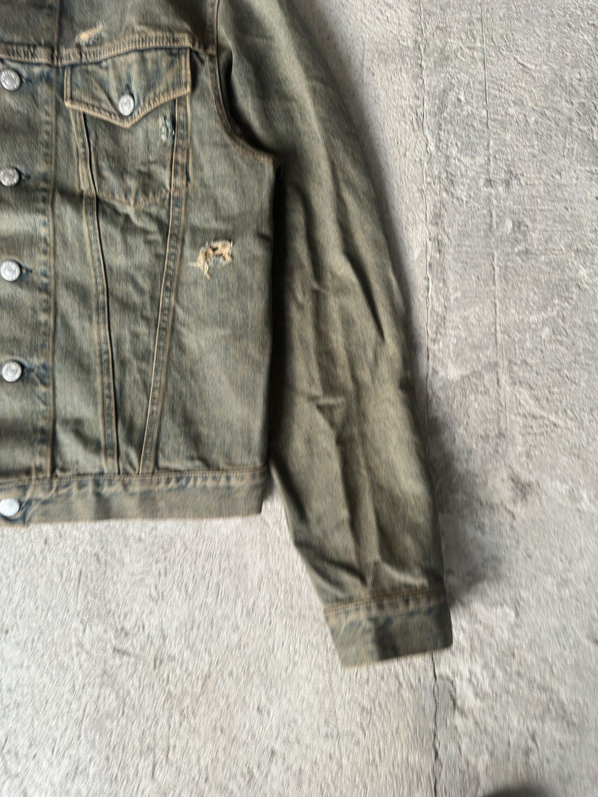 Helmut Lang 1997 Helmut Lang Vintage Stained Denim Jacket Size US M / EU 48-50 / 2 - 6 Thumbnail