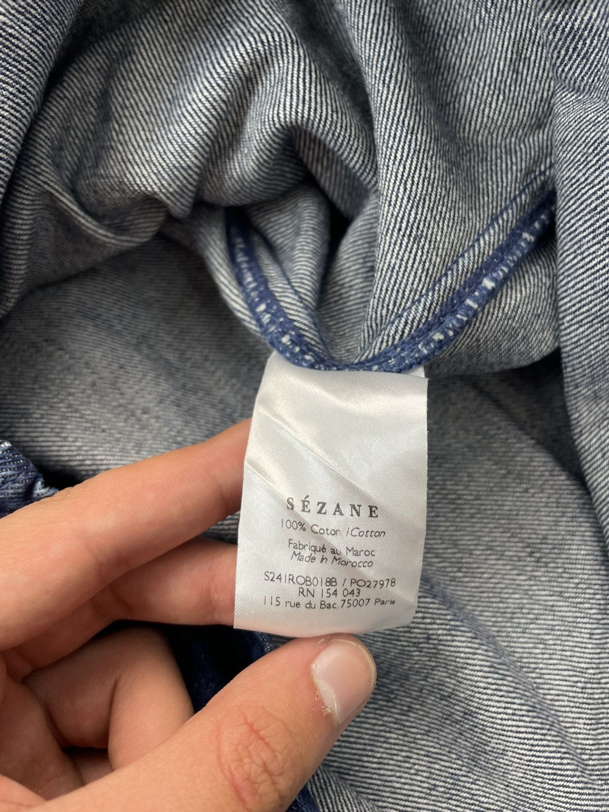 Sezane Sezana Denim Jacket Chore Coat Size XS / US 0-2 / IT 36-38 - 7 Thumbnail