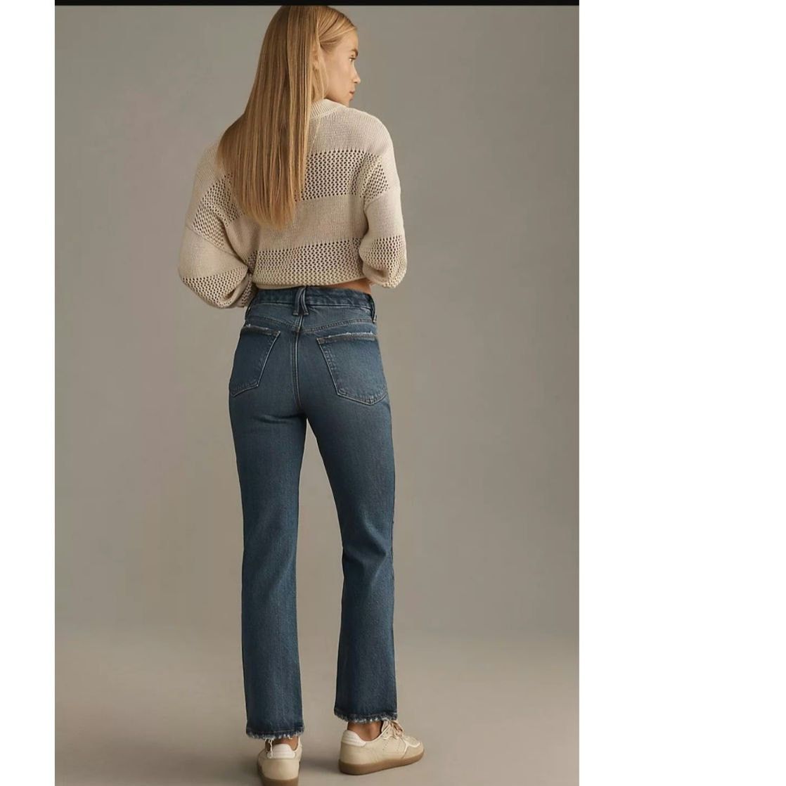 Anthropologie New Good American Good Legs Mid-Rise Straight Jeans SZ 14/32 Size 36" / US 14 / IT 50 - 4 Thumbnail