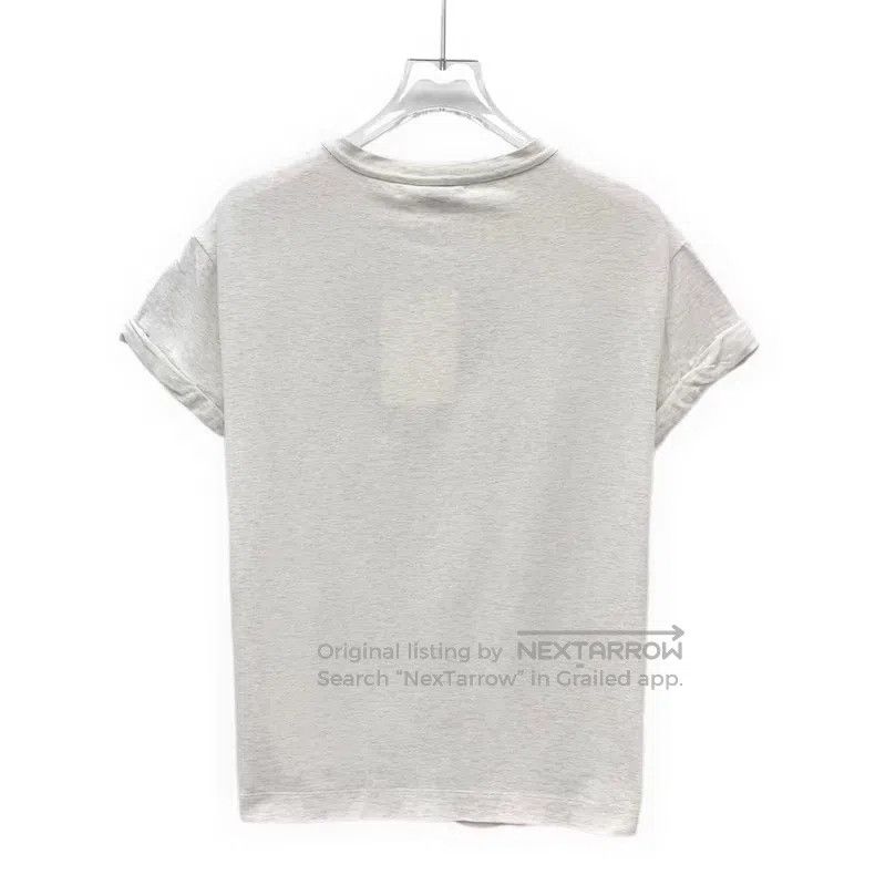 Brunello Cucinelli Brunello Cucinelli White Letter Beaded Crew Neck Short Sle Size XS / US 0-2 / IT 36-38 - 2 Thumbnail