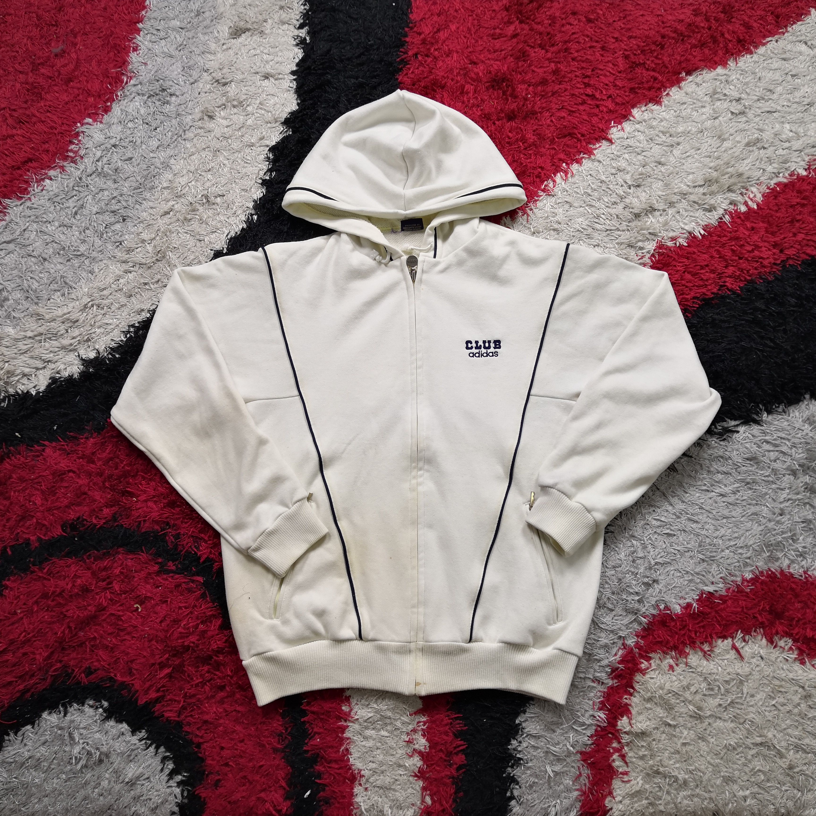 Adidas × Vintage Vintage Adidas Sweater Hoodie Adidas Club Sweatshirt Hooded Size US M / EU 48-50 / 2 - 2 Thumbnail