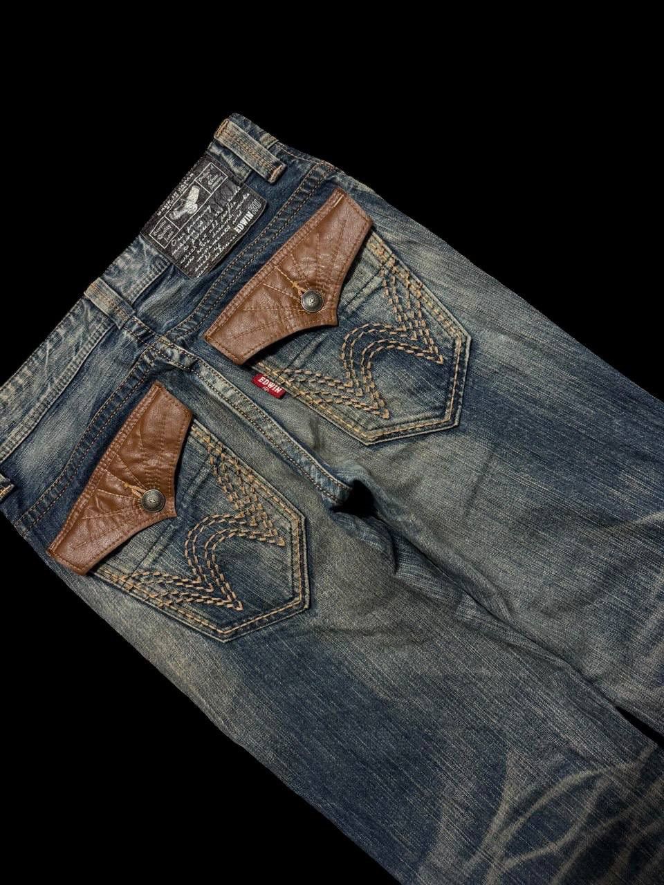 Edwin FLARE 90s Edwin Sick Rusty Whisker Mudwash Distressed Jeans Size US 30 / EU 46 - 16 Thumbnail