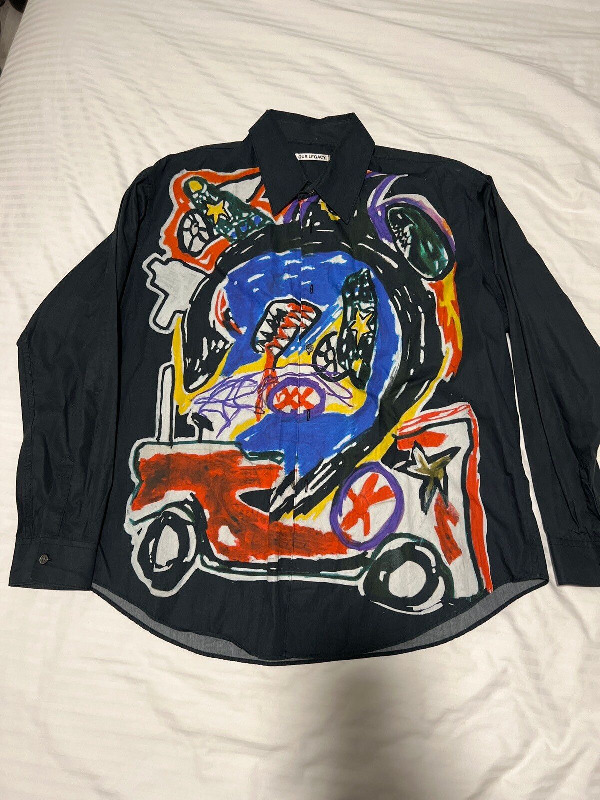 Pre-owned Our Legacy Coco Shirt Size 50 Large With Artowkr In Black