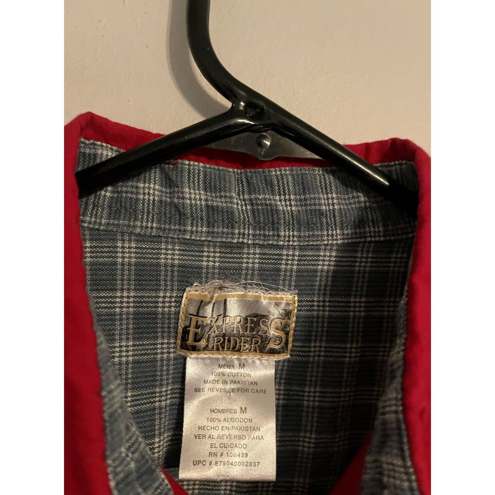 Express Express Rider Red Barbed Wire L/S Pearl Snap Western Cowboy Shirt Men's Medium Size US M / EU 48-50 / 2 - 3 Thumbnail