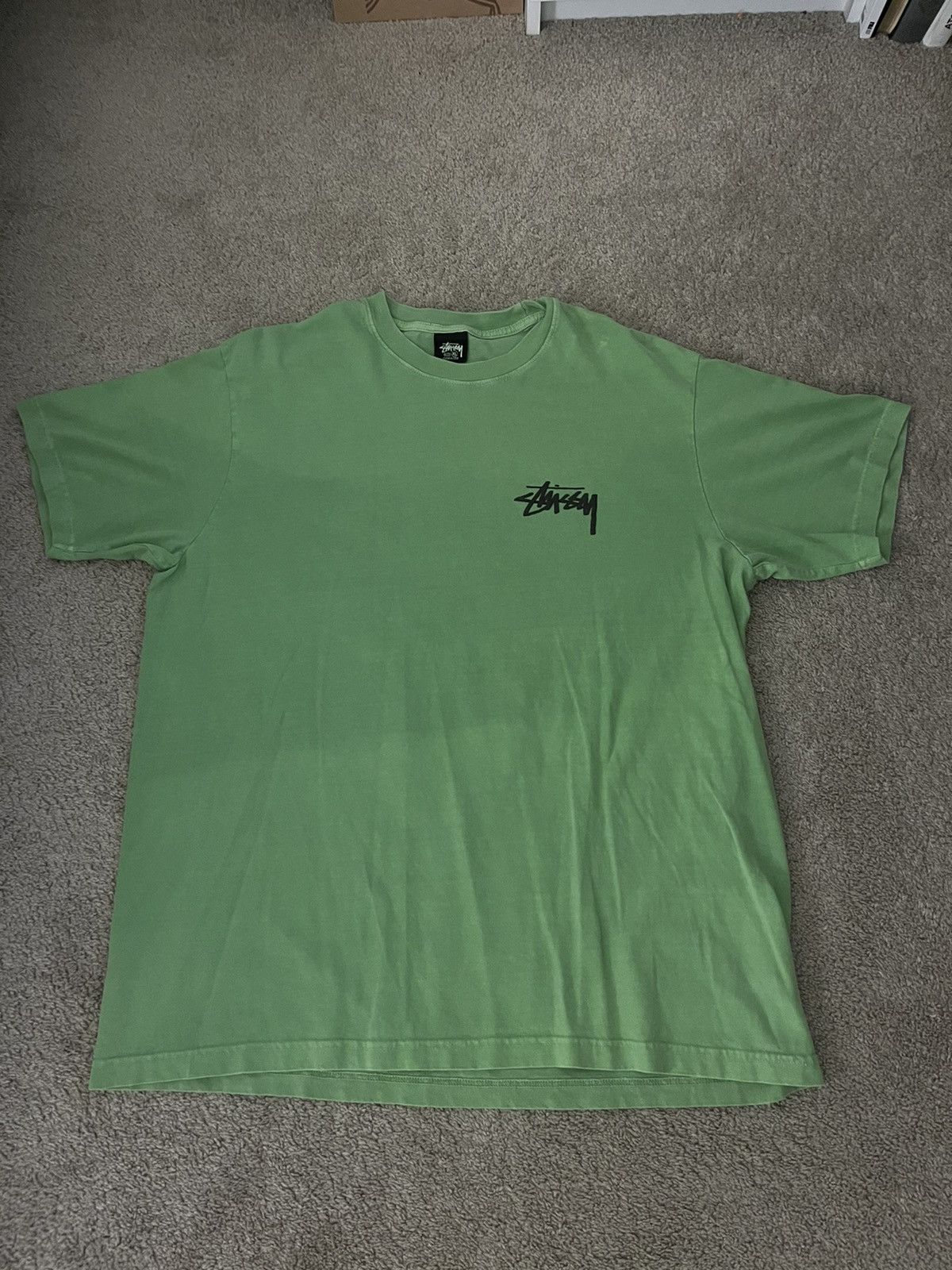 Stussy Green Stussy Logo T-Shirt Size US XL / EU 56 / 4 - 2 Thumbnail