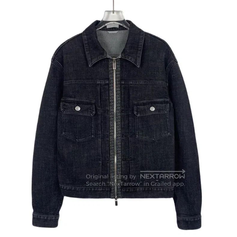 Dior Dior Black old flower stitched cotton lapel zipper denim j Size US S / EU 44-46 / 1 - 1 Thumbnail