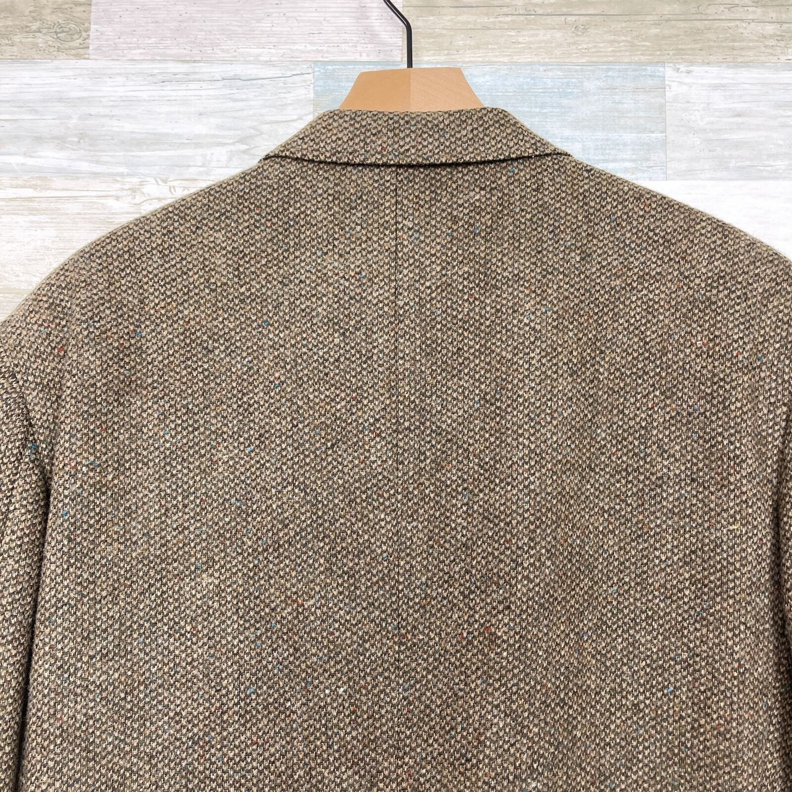 Lands' End Lands End Tweed Sport Coat Brown Lambswool Wool Mens 43L Size 40L - 6 Thumbnail