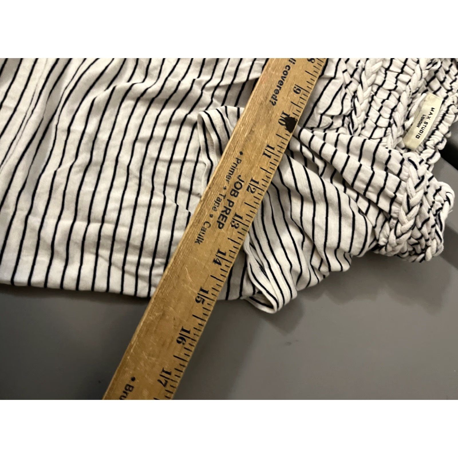 Vintage Max Studio Shirt Women’s XS Top Flutter Sleeve Scoop Neck White Stripe Blouse Casual Workwear Vintage: No Size XS / US 0-2 / IT 36-38 - 5 Thumbnail