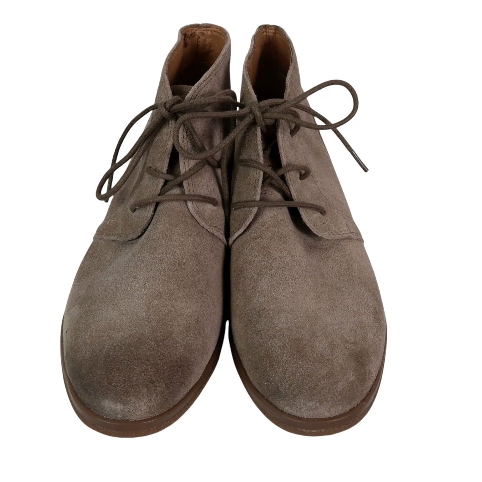 Franco Sarto Franco Sarto Pebbles Taupe Suede Leather Lace-Up Ankle Booties Boots Women 7 Suede Lace Up Casual Fall Winter Spring Flat Heel Under 1 in Ice Gray Size US 7 / IT 37 - 3 Thumbnail
