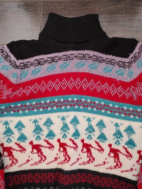 Other Vintage 70s 80s Nordic Ski Acrylic Turtleneck Sweater Size M / US 6-8 / IT 42-44 - 1 Thumbnail