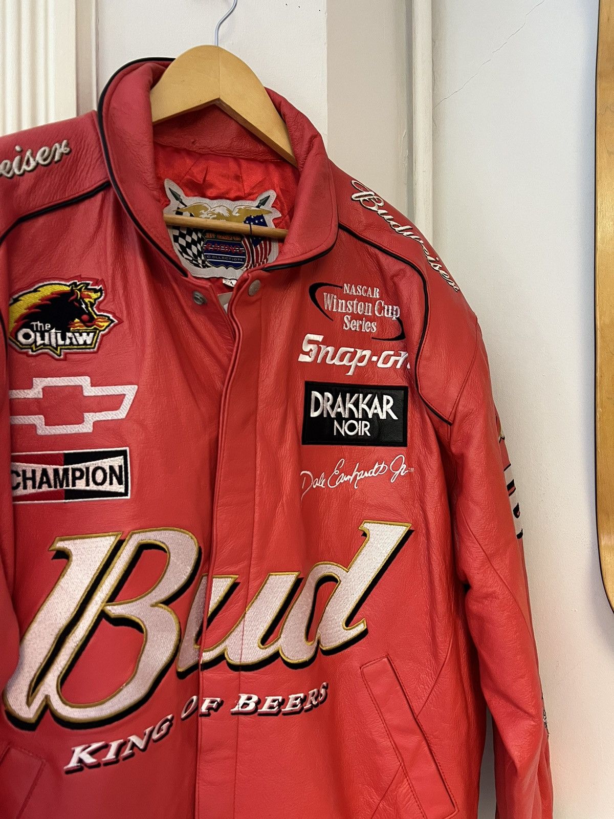NASCAR × Vintage 1999 Jeff Hamilton Dale Earnhardt JR Leather Jacket Size US XL / EU 56 / 4 - 2 Thumbnail