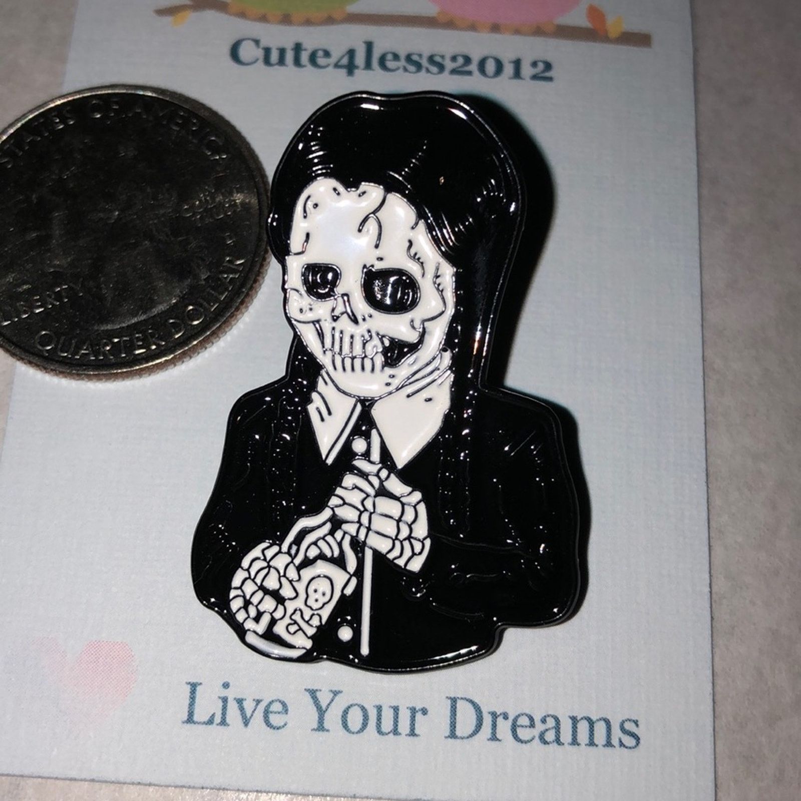 Other Skeleton Wednesday Adams Adams Family Pin Brooch Size ONE SIZE - 1 Thumbnail