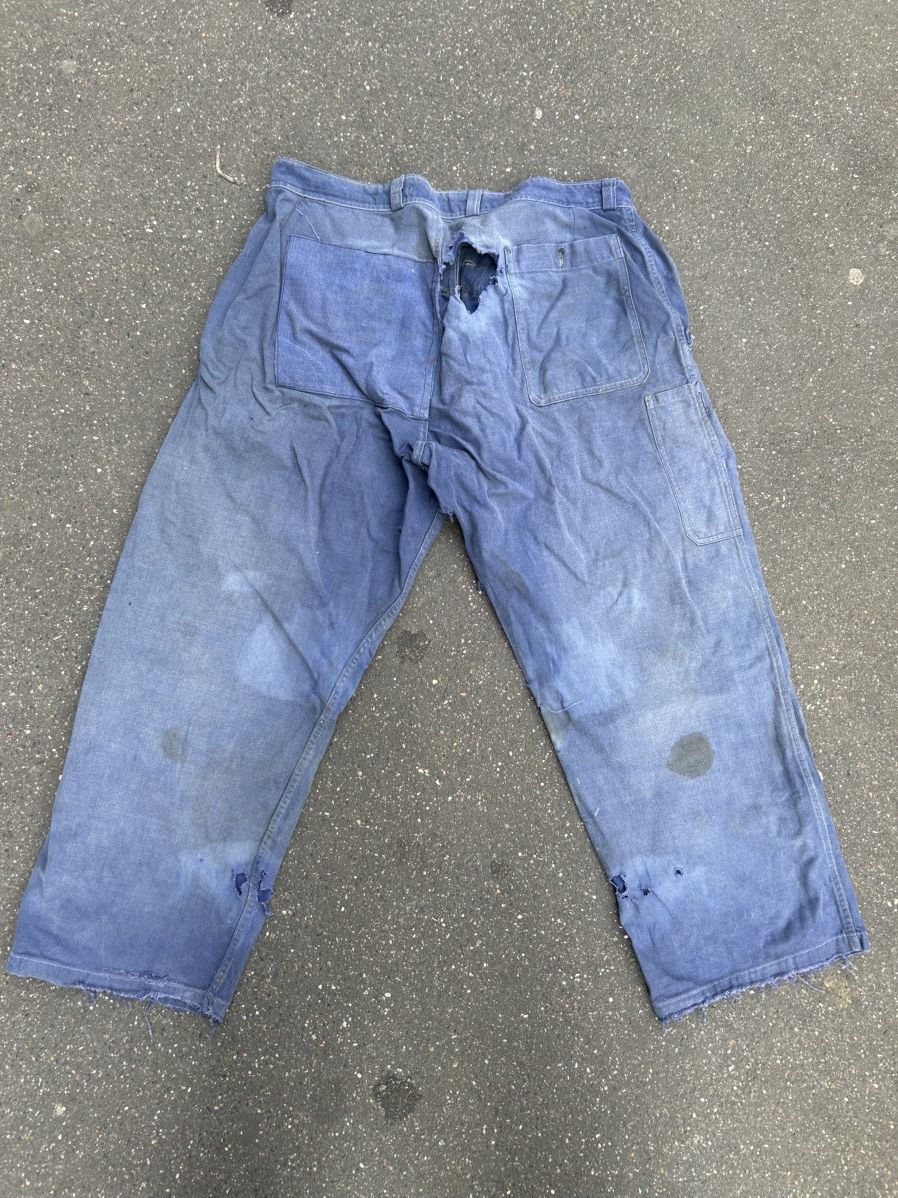 Other Blue work pants, old Distress patch Size US 33 - 8 Thumbnail