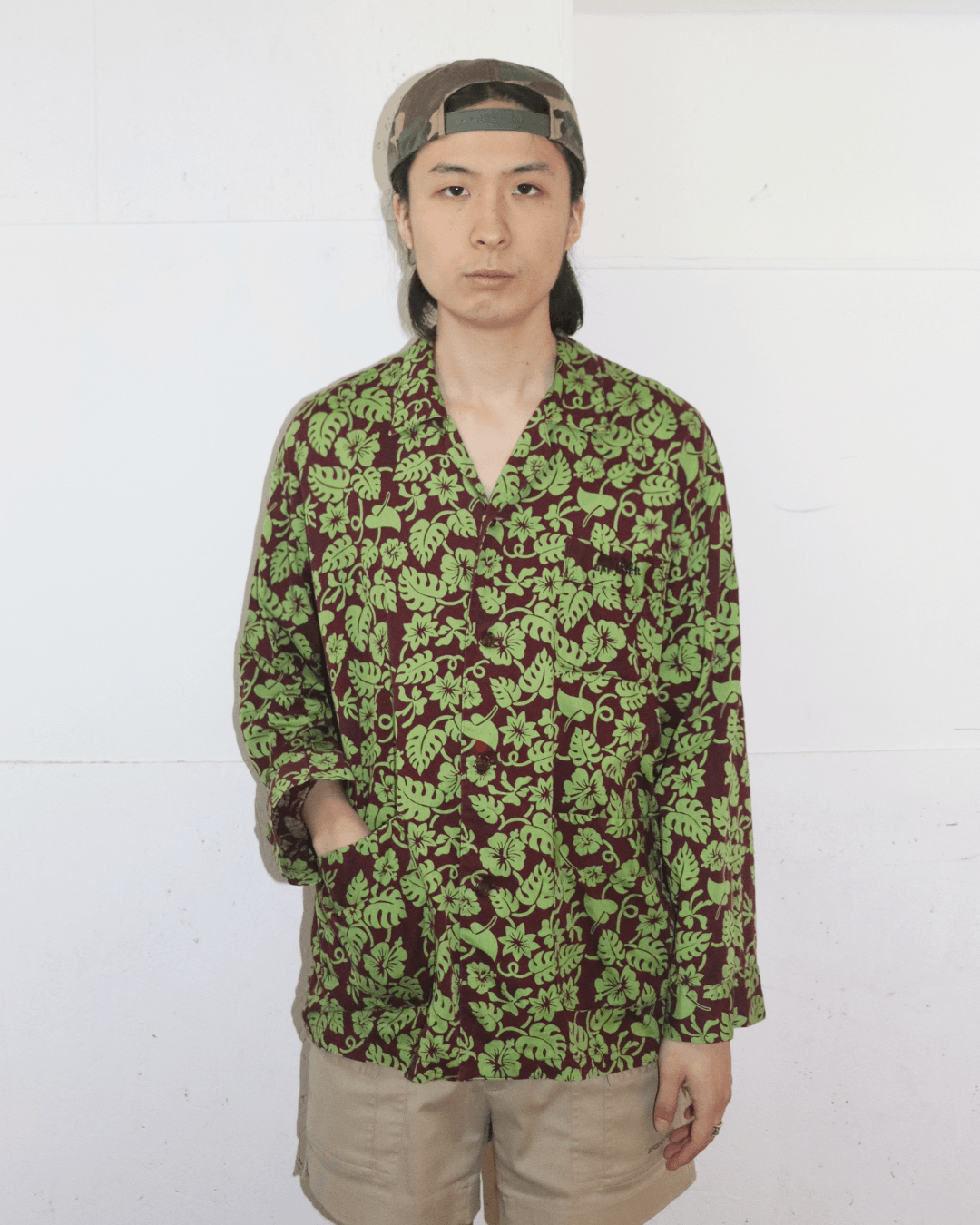 Jean Paul Gaultier Jean Paul Gaultier 1990s Leaves Printed Open Collar Shirt Size US L / EU 52-54 / 3 - 2 Thumbnail