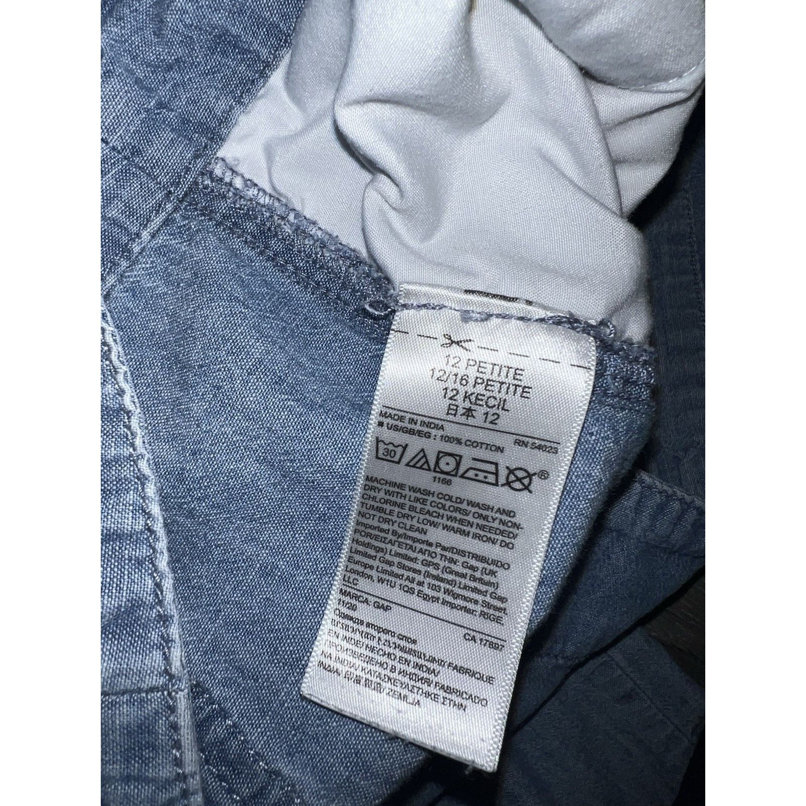 Gap GAP Retro Cut Y2K Light Blue VTG Cotton Pants Pet 12 A001366 Size 34" / US 12 / IT 48 - 9 Thumbnail