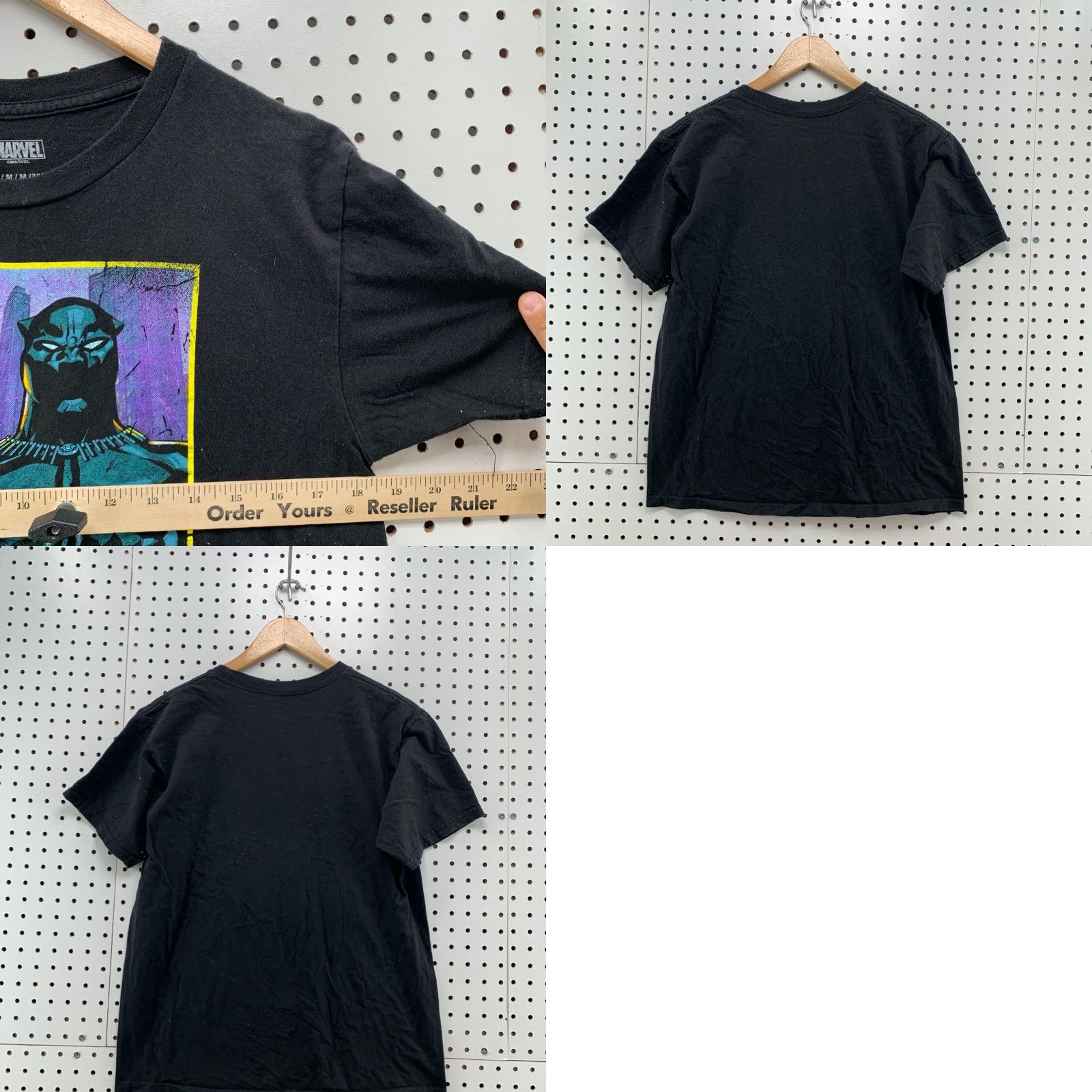 Vintage Marvel Black Panther Medium Adult Shirt Black Short Sleeve Big Graphic Movie Tee Size US M / EU 48-50 / 2 - 8 Thumbnail