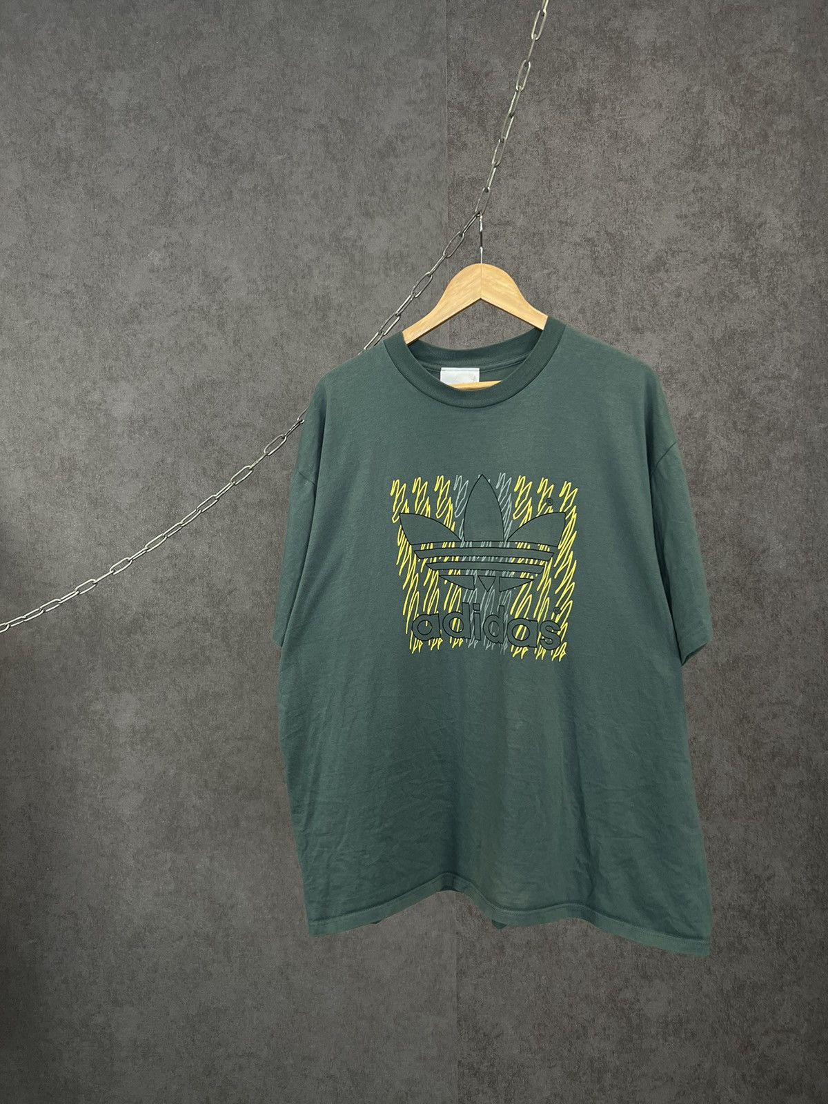 Adidas × Vintage Adidas vintage big center logo single stitch tee Size US XL / EU 56 / 4 - 1 Thumbnail