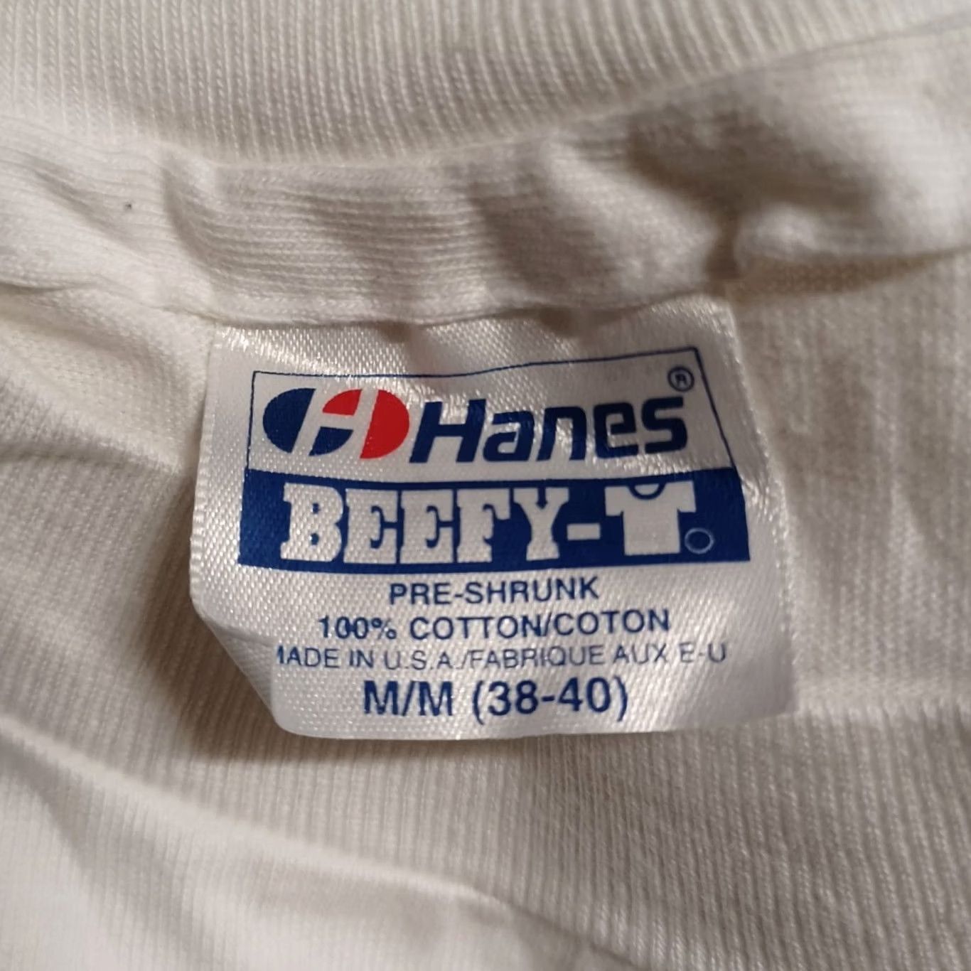 Hanes VINTAGE Hanes Beefy-T T-Shirt Mens M White Napa Valley Short Sleeve Graphic Print Logo 1990s USA Shirt Mens White Napa Valley Size US M / EU 48-50 / 2 - 2 Thumbnail