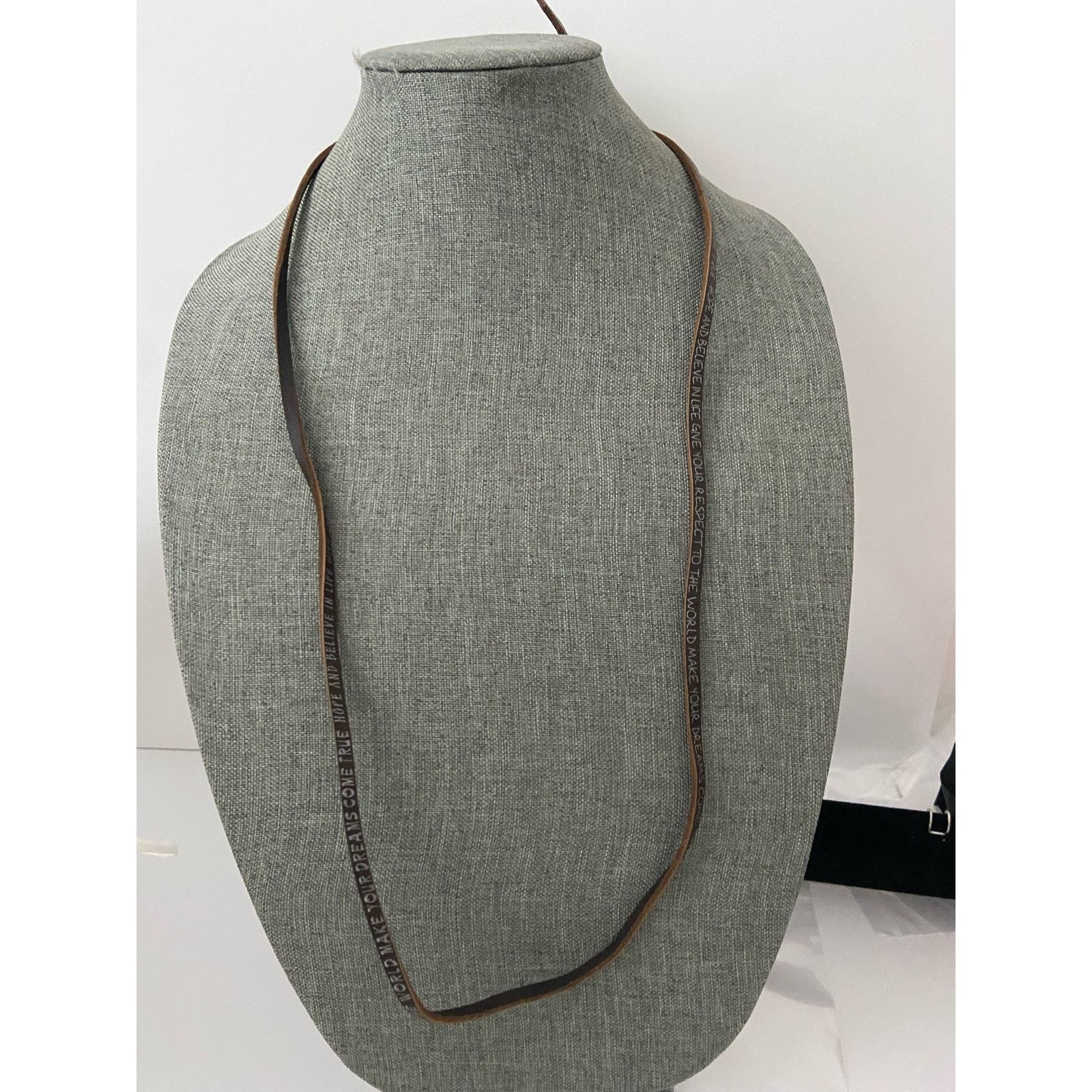 Other Brown Leather Positive Affirmation Necklace Size ONE SIZE - 1 Thumbnail