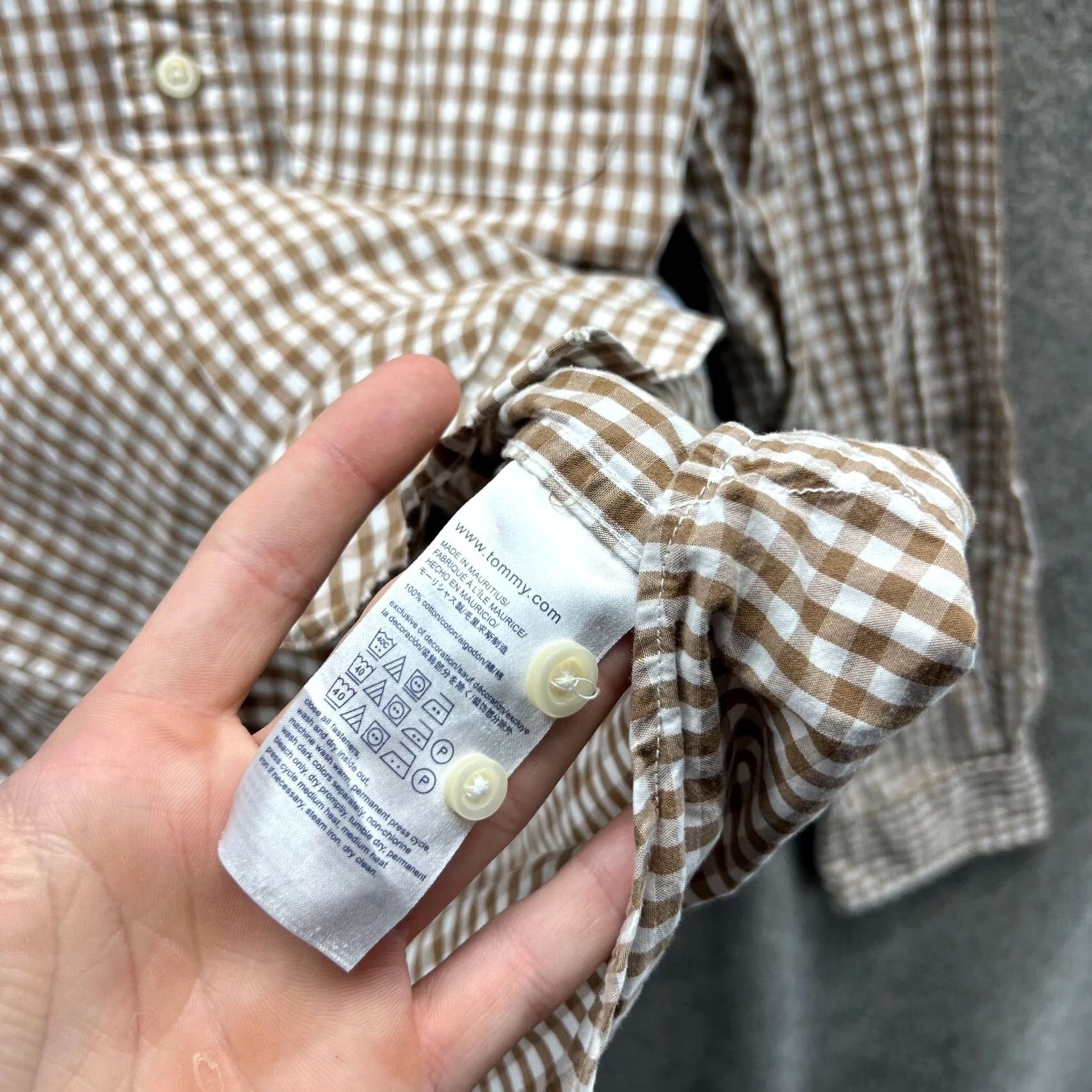 Tommy Hilfiger VINTAGE Tommy Hilfiger Shirt Men Small Check Beige Casual Button Down Classic fit Preppy Mens Size US S / EU 44-46 / 1 - 3 Thumbnail