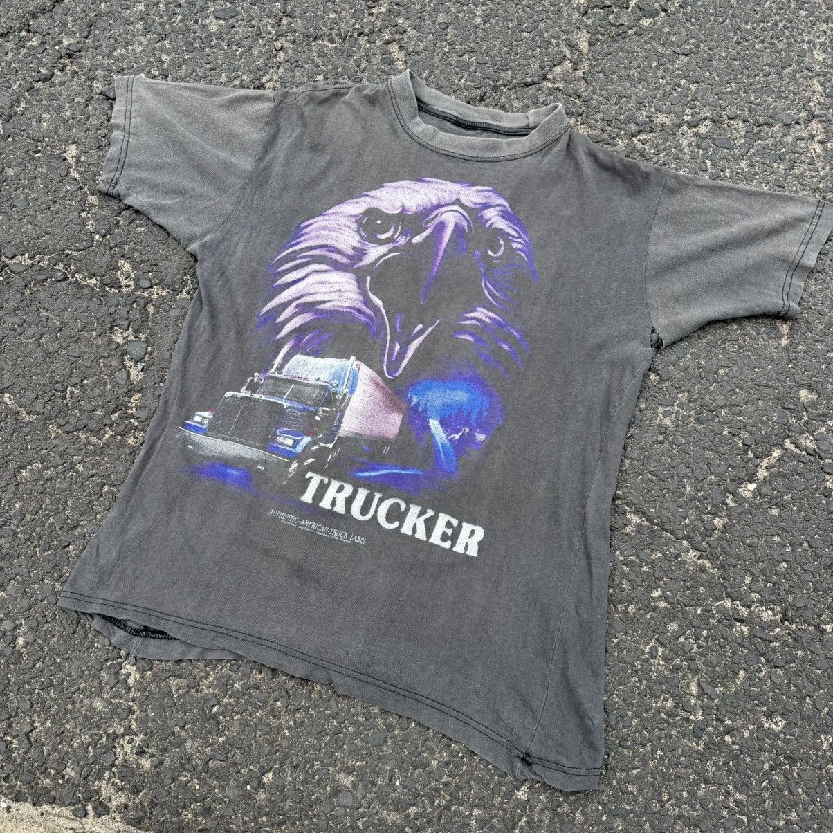 West Coast Choppers 80s/90s 3d Emblem Style Trucker Eagle Choppers Thrashed Tee Size US S / EU 44-46 / 1 - 13 Thumbnail